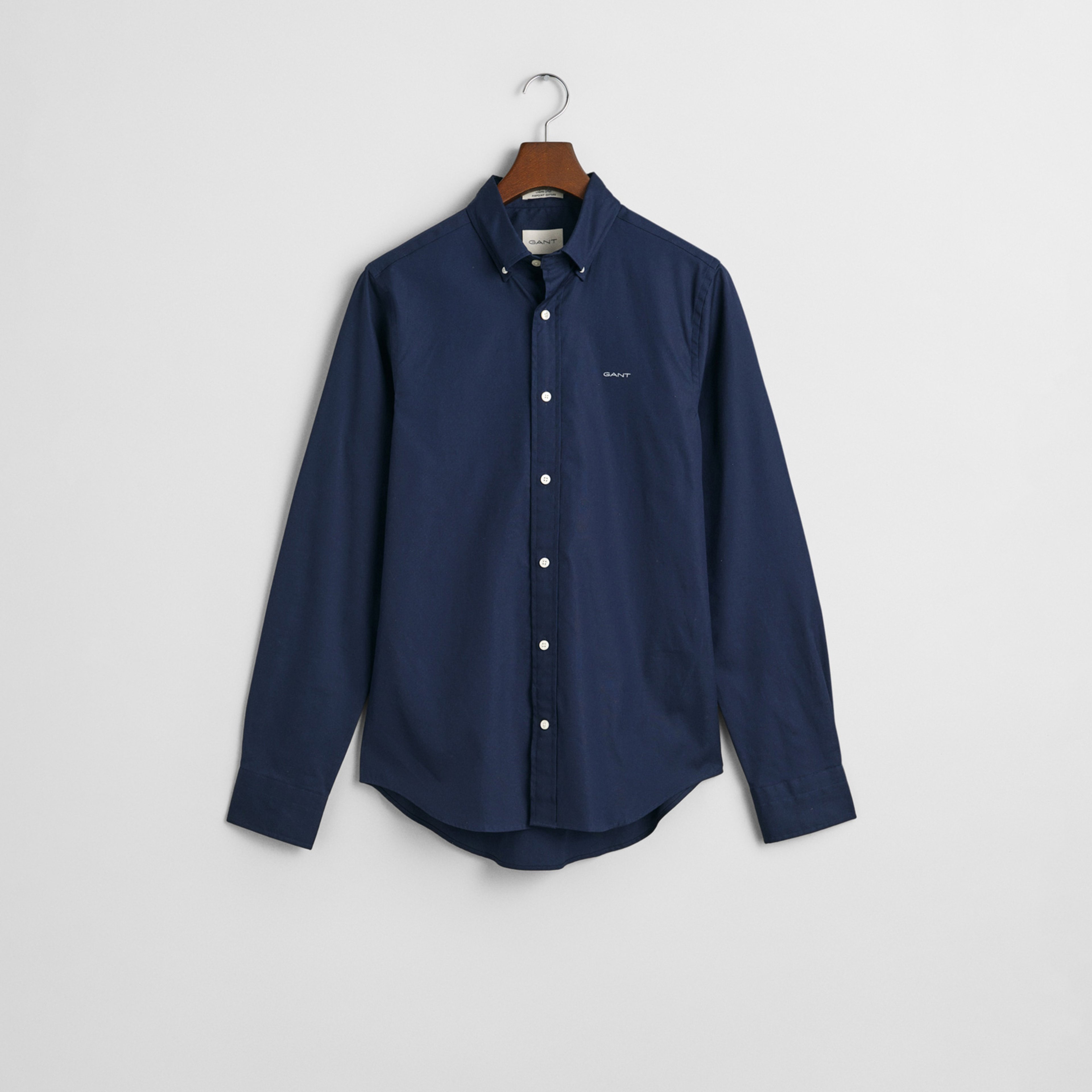 GANT Erkek Lacivert Slim Fit Düğmeli Yaka Oxford Gömlek