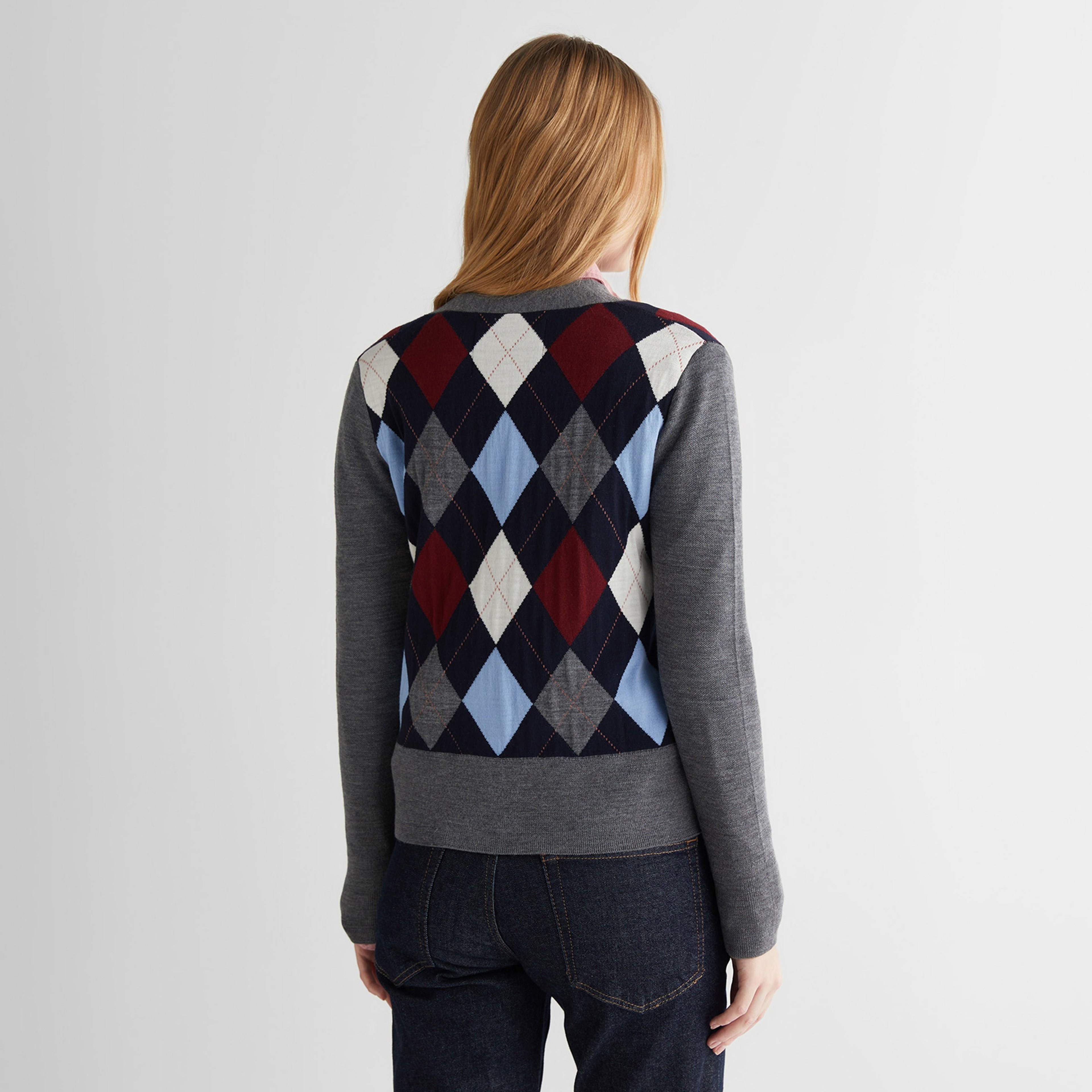 GANT Kadın Gri Regular Fit V Yaka Triko