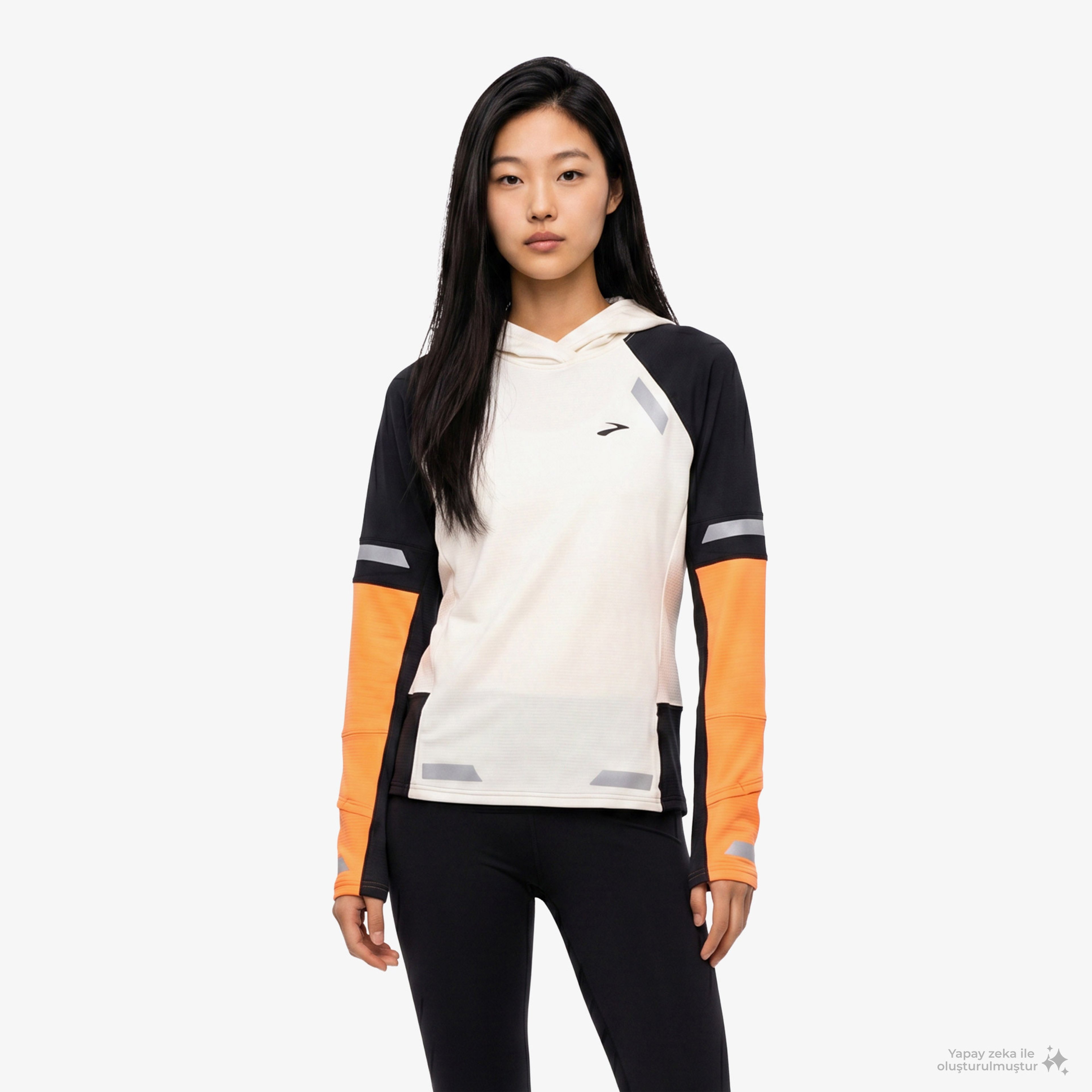 Brooks Run Visible Thermal 2.0 Kadın Beyaz Hoodie