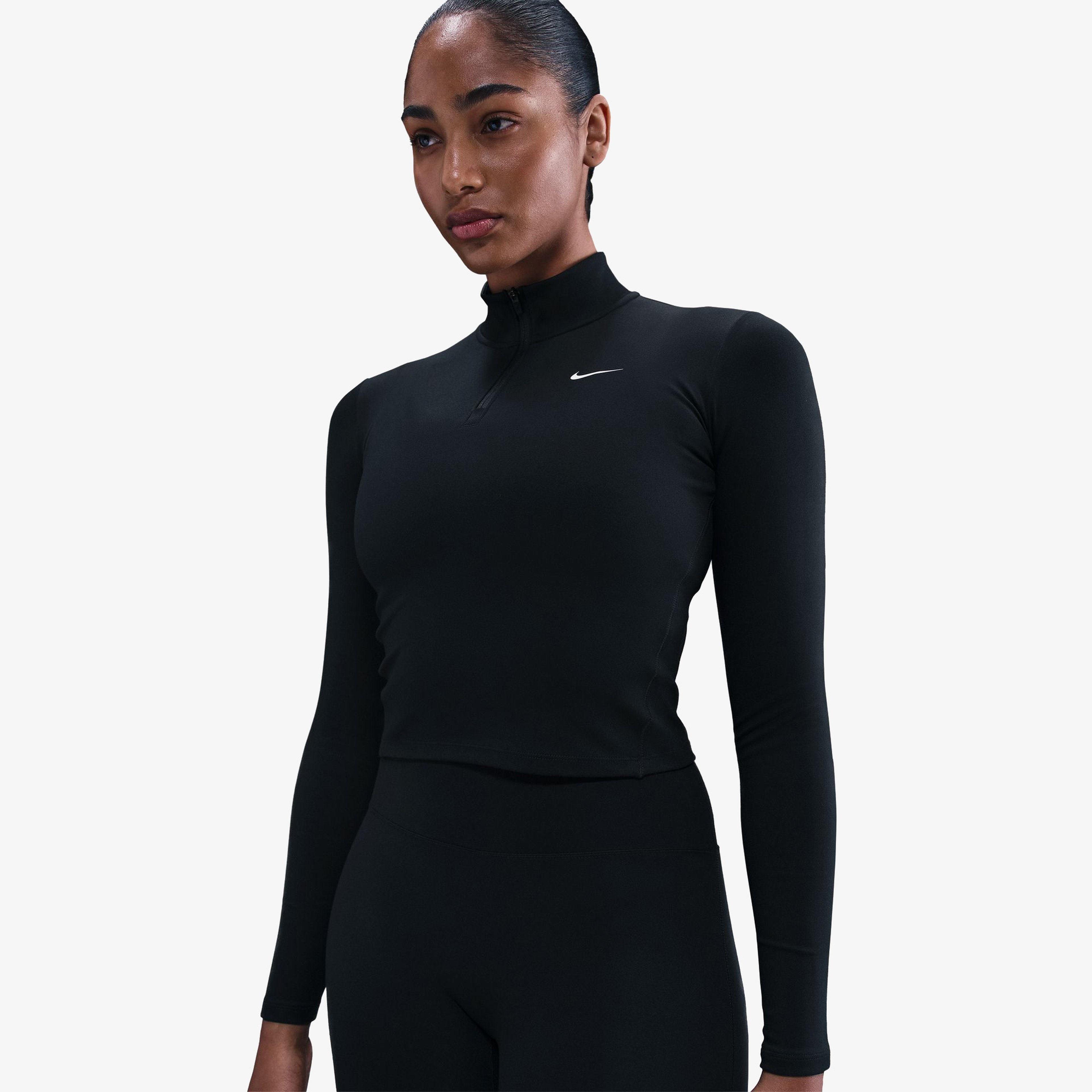 Nike One Fitted Kadın Siyah Antrenman Sweatshirt