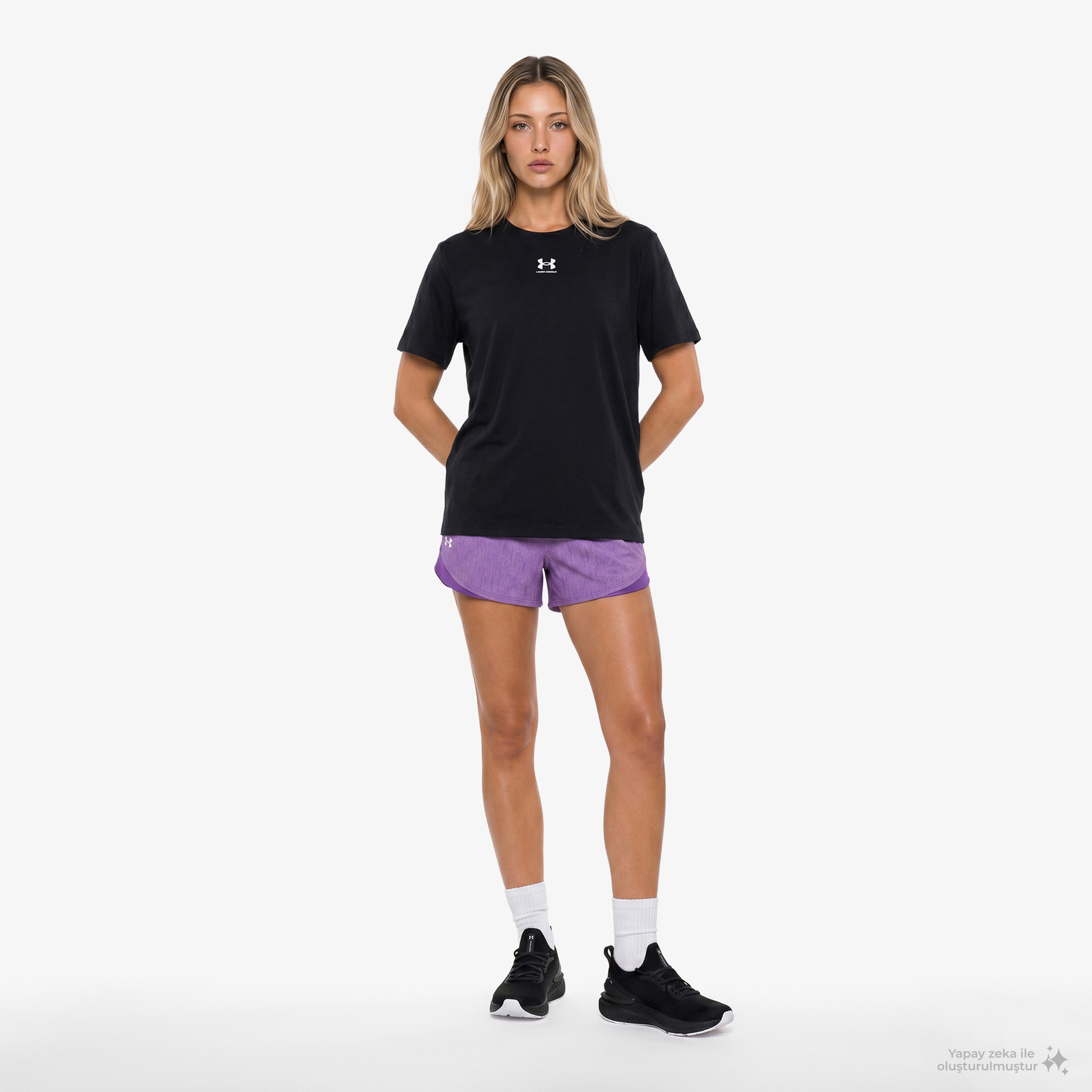 Under Armour Campus Oversize Ss Kadın Siyah T-Shirt