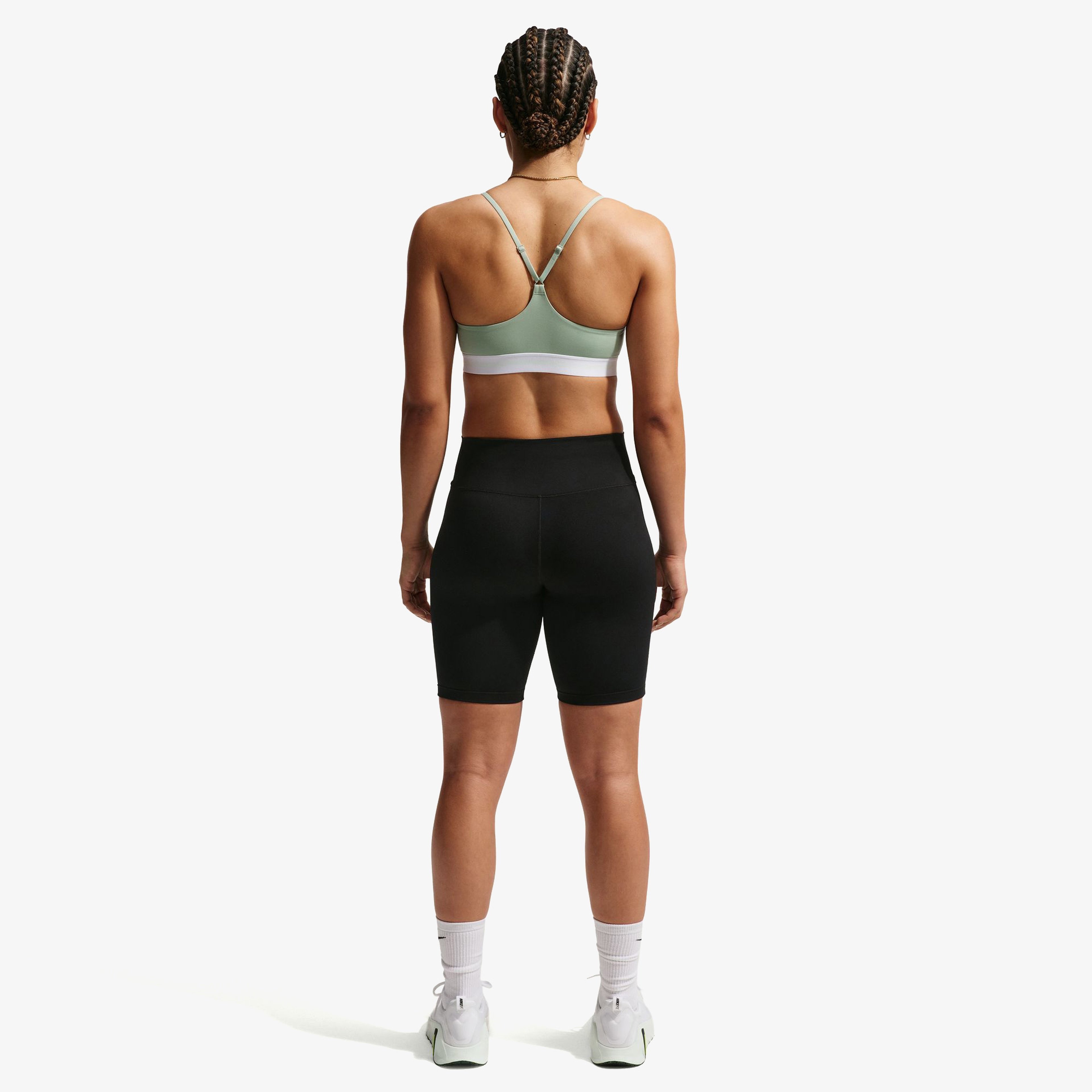 Nike Indy Ls Logo Kadın Beyaz Antrenman Bra