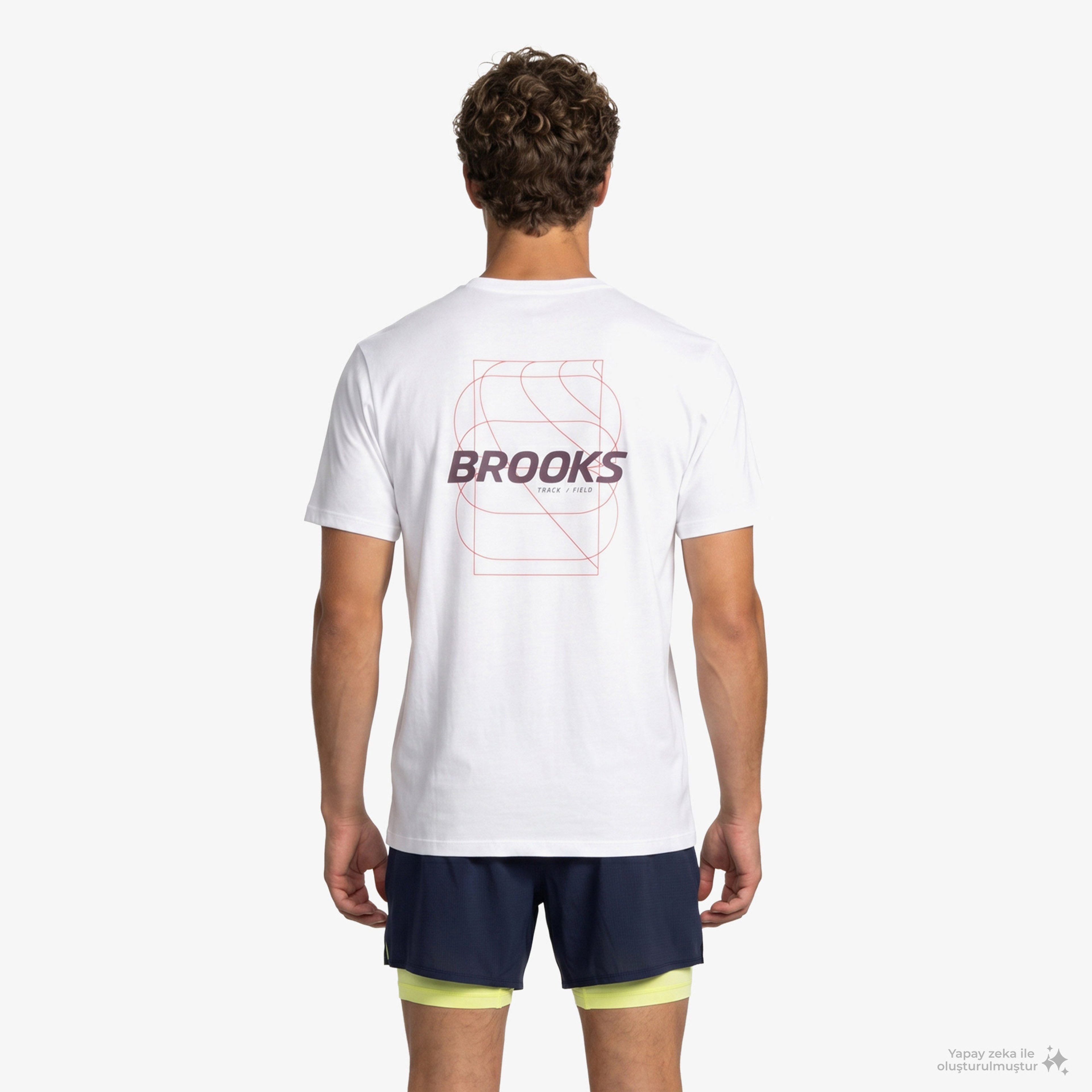 Brooks Graphic Short Sleeve Erkek Beyaz T-Shirt