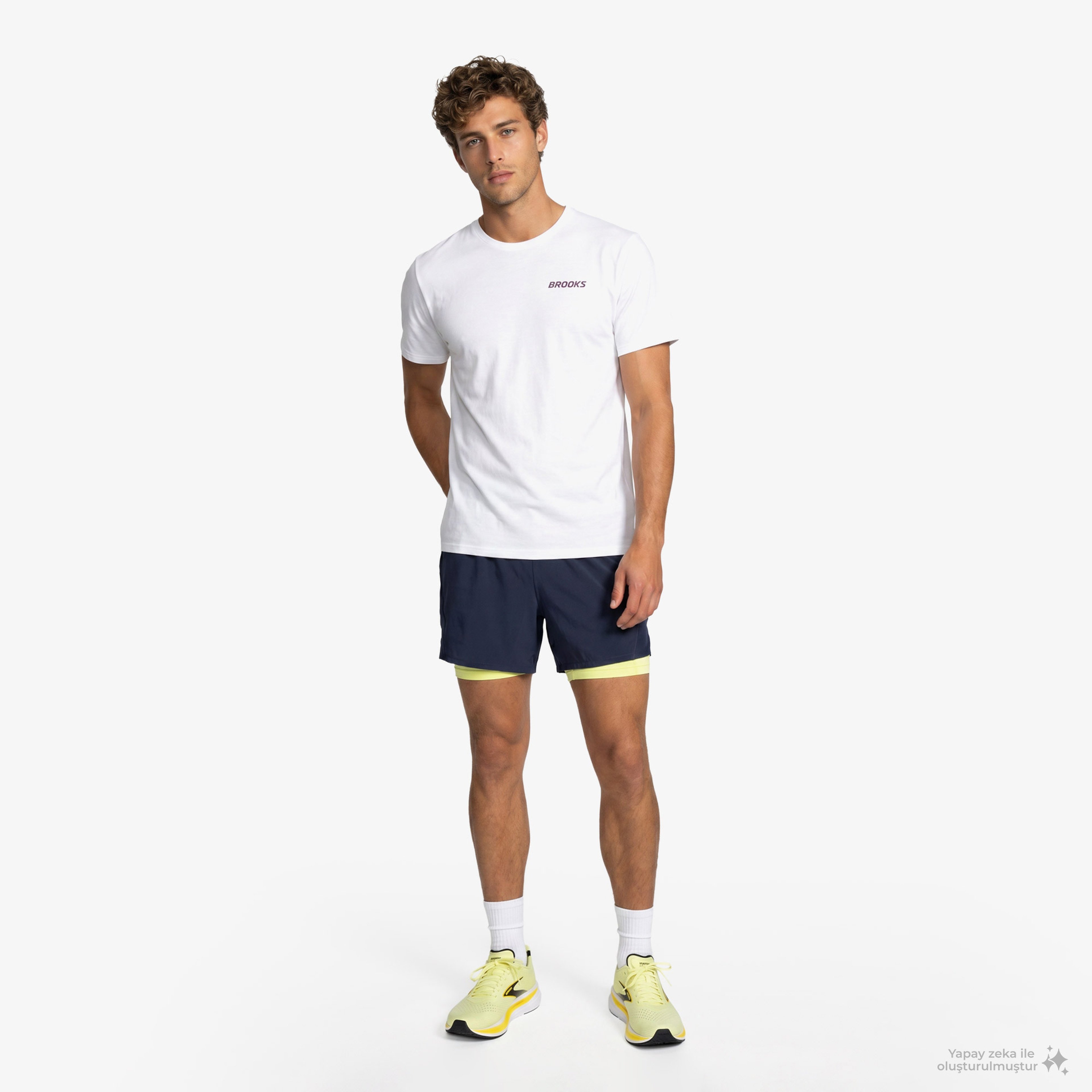 Brooks Graphic Short Sleeve Erkek Beyaz T-Shirt