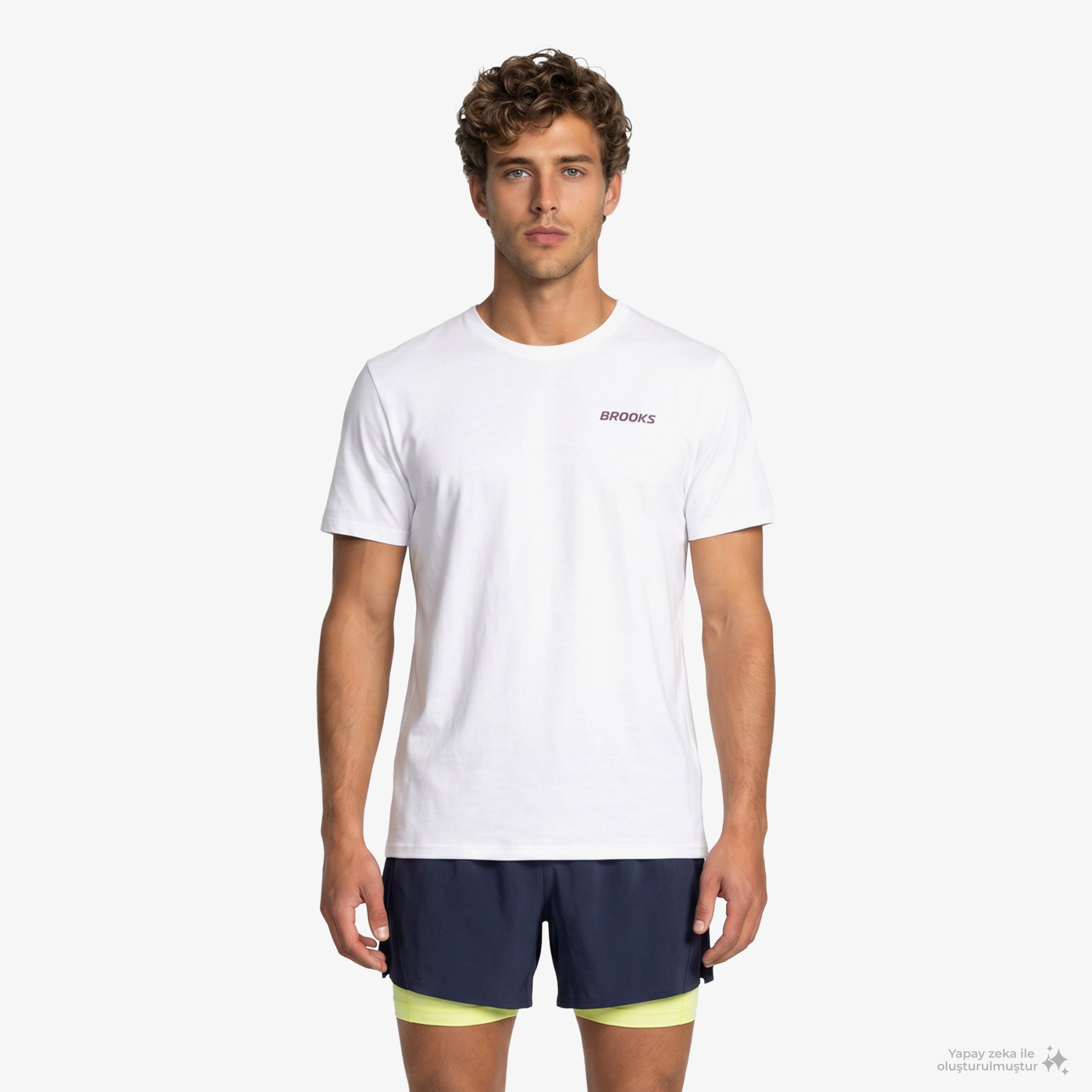 Brooks Graphic Short Sleeve Erkek Beyaz T-Shirt