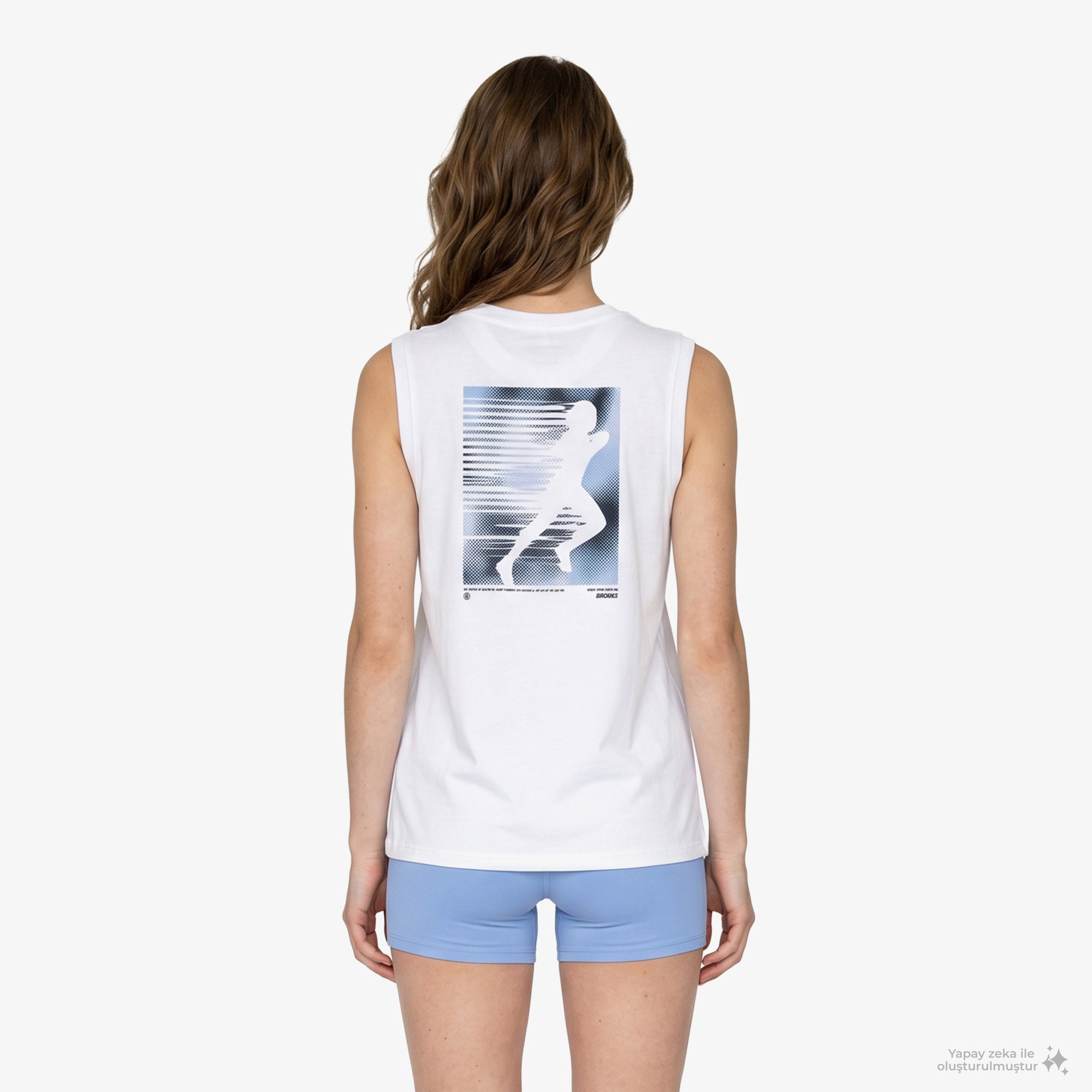 Brooks Graphic Tank Kadın Beyaz Atlet