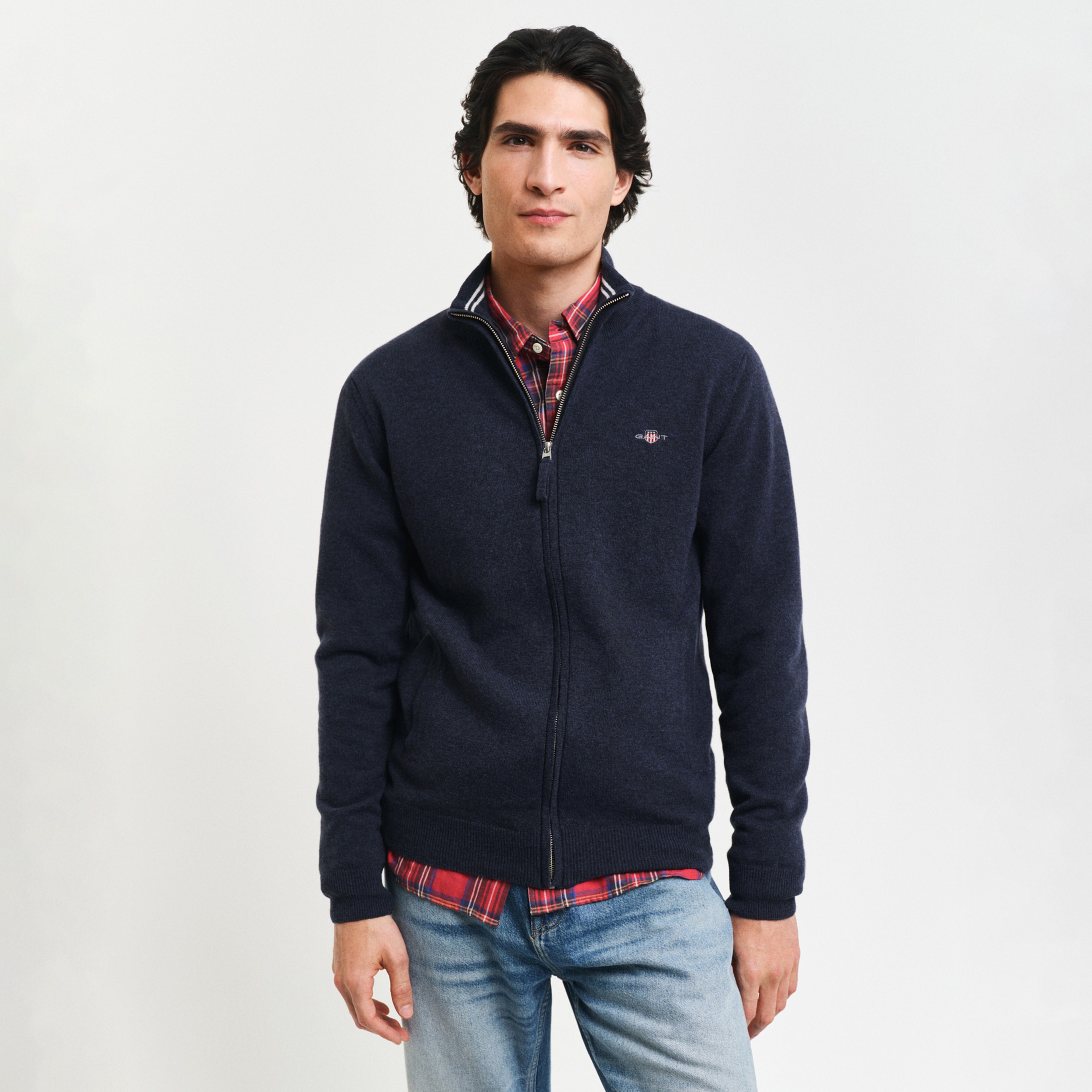 GANT Erkek Lacivert Regular Fit Uzun Kollu Triko