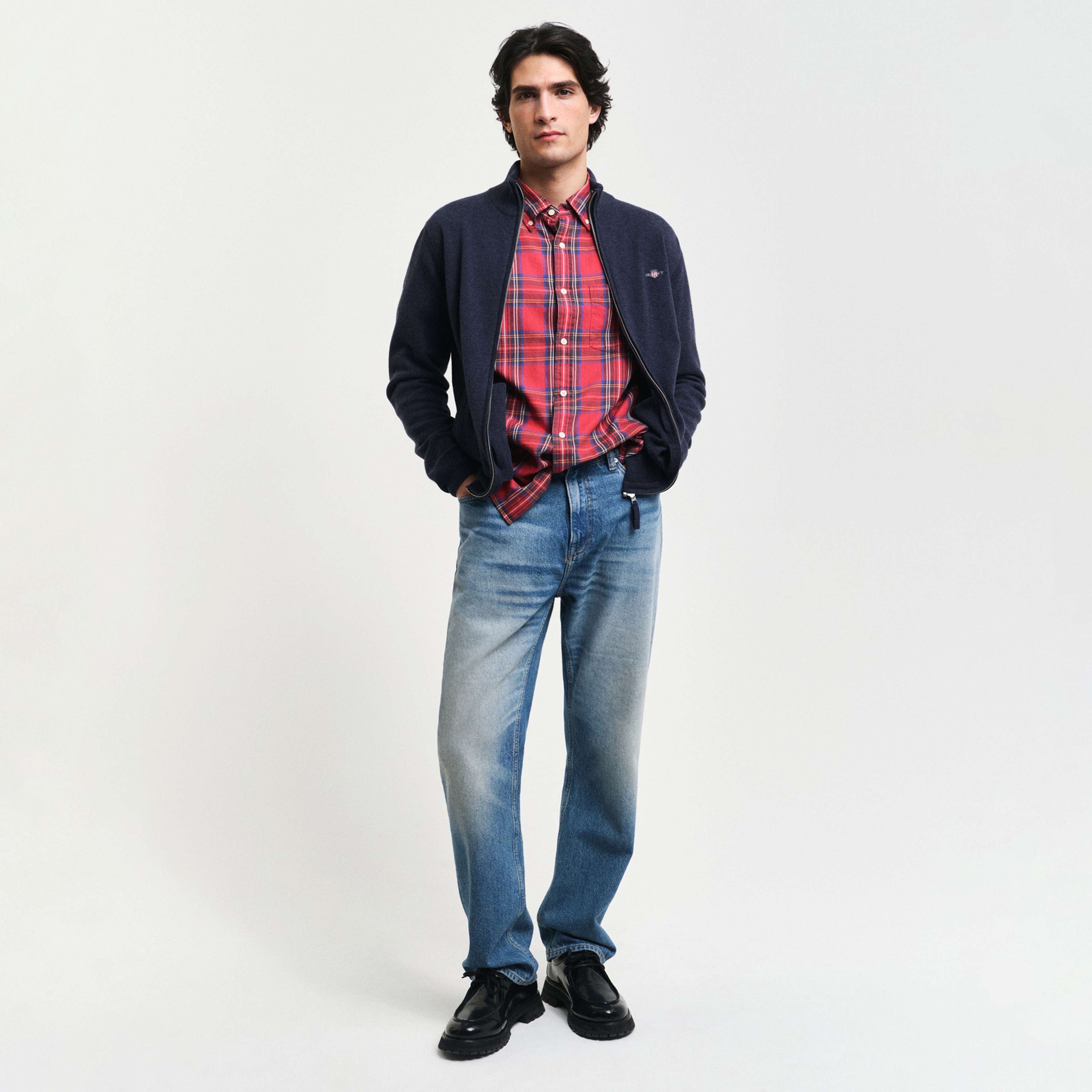 GANT Erkek Lacivert Regular Fit Uzun Kollu Triko