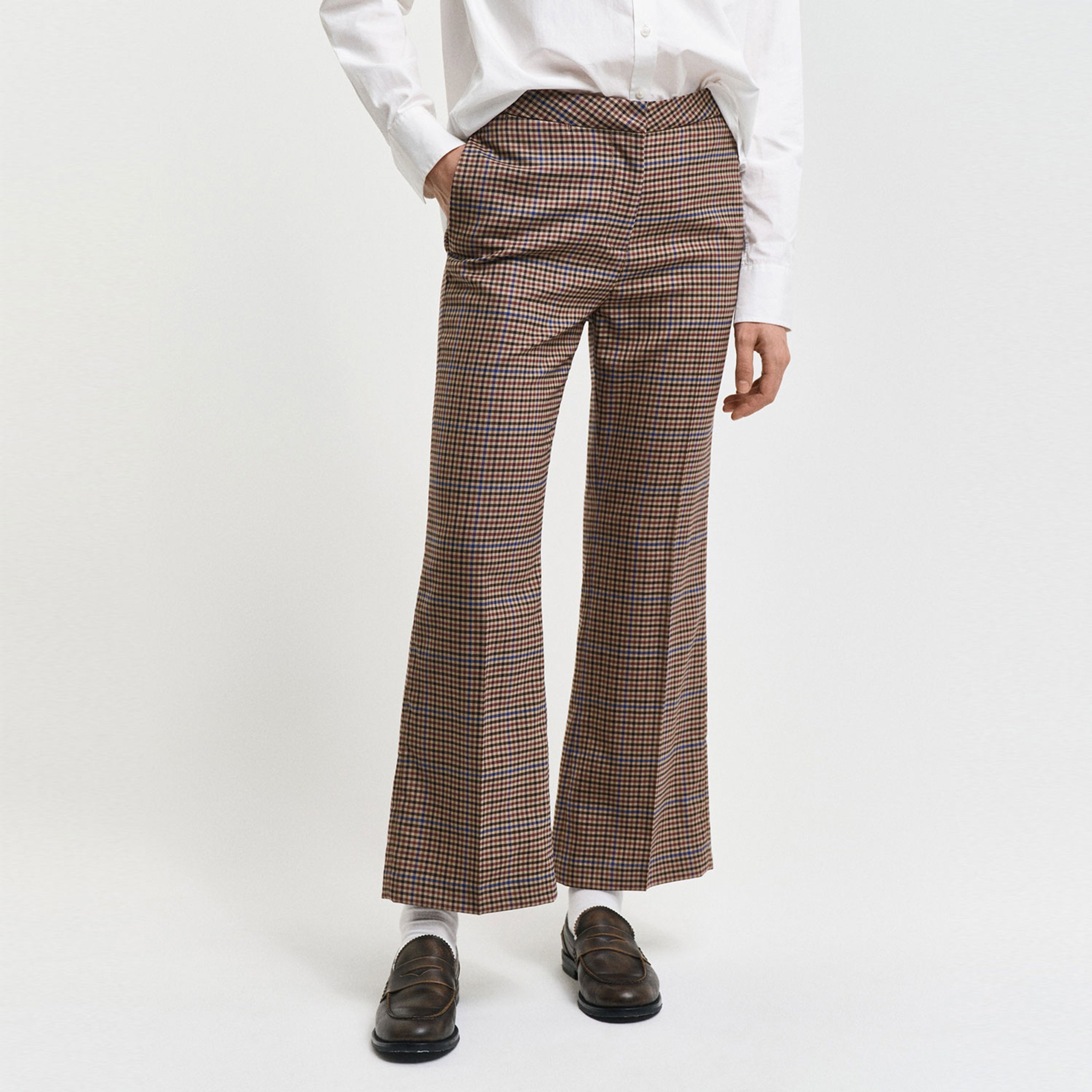 GANT Kadın Kahverengi Relaxed Fit Pantolon