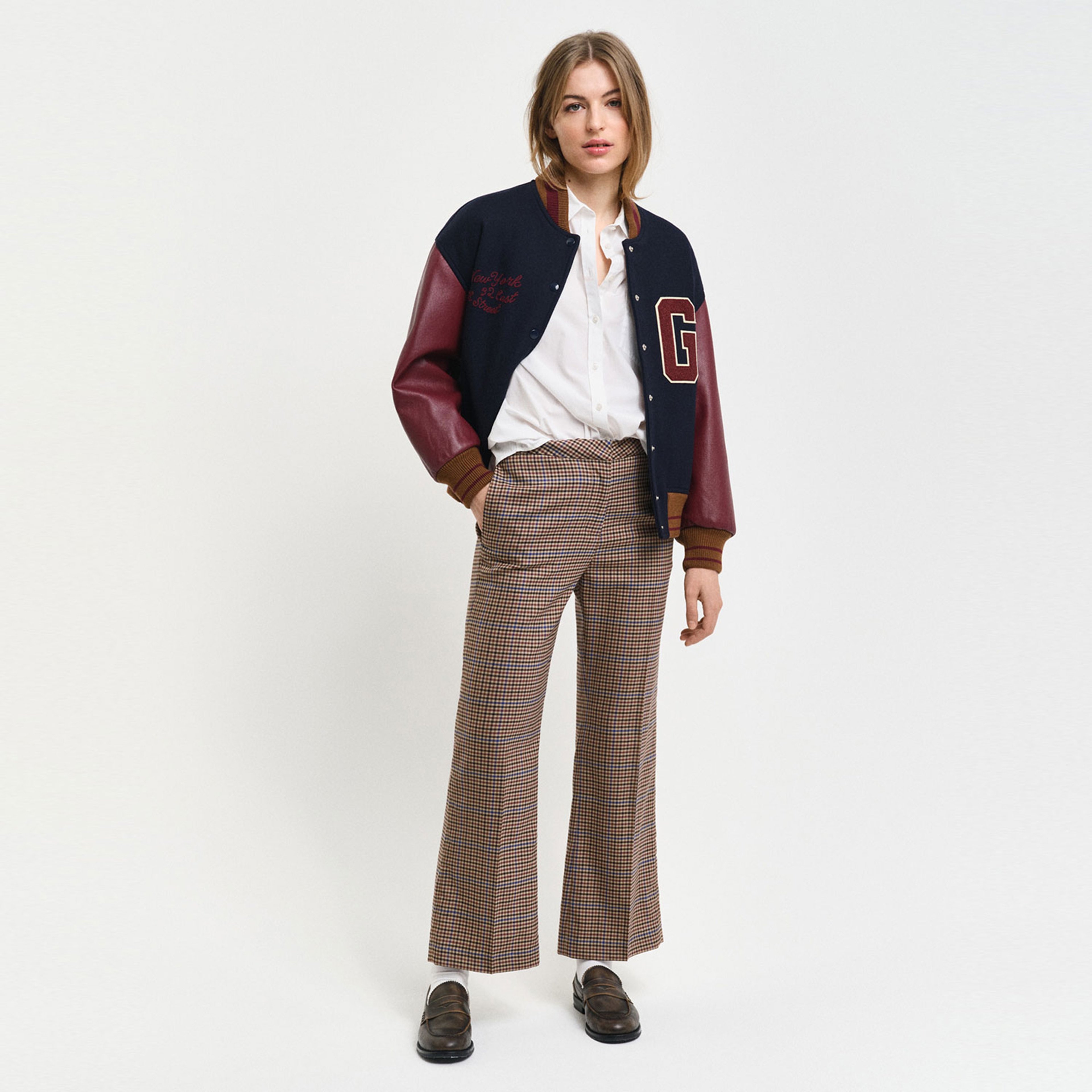GANT Kadın Kahverengi Relaxed Fit Pantolon