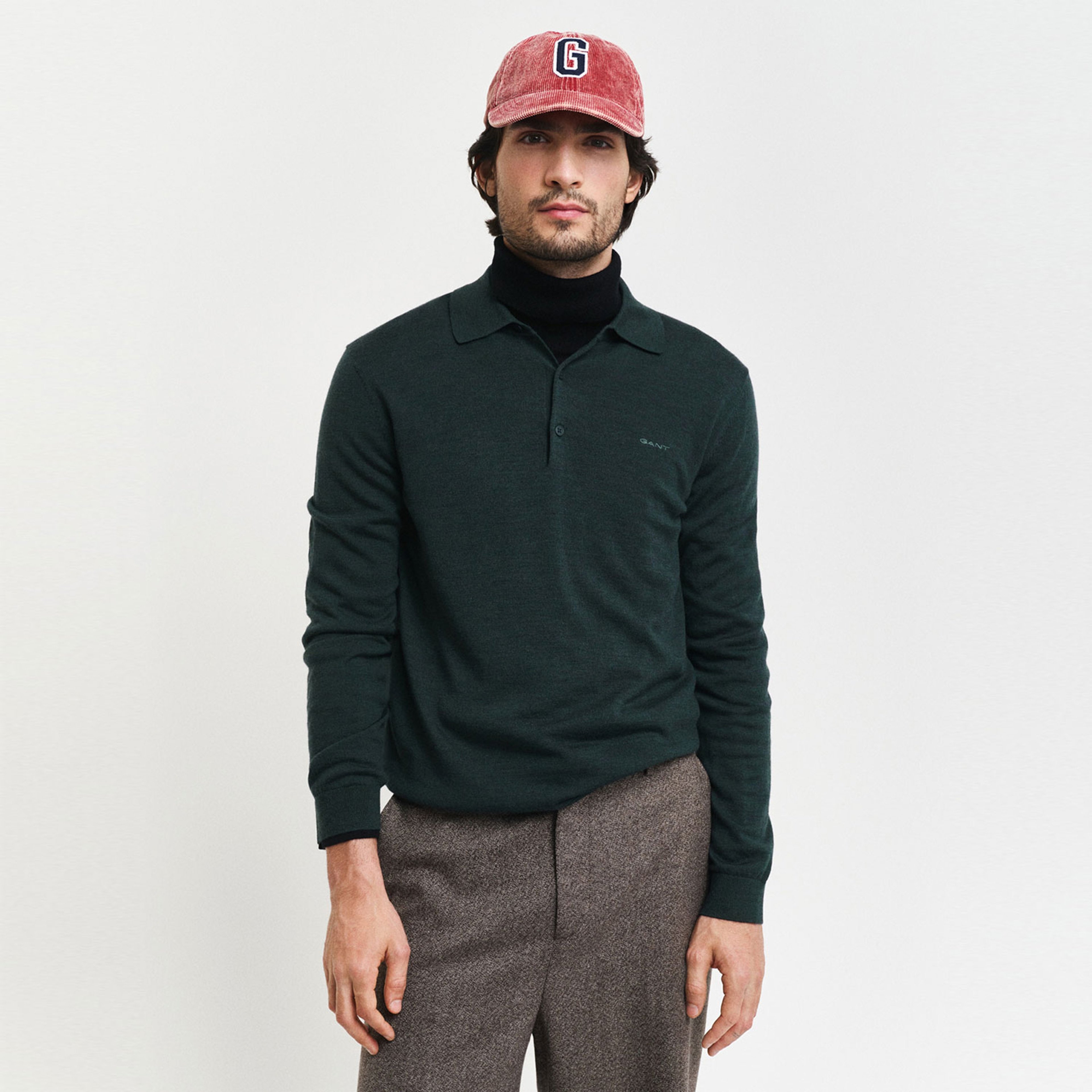 GANT Erkek Yeşil Regular Fit Uzun Kollu Triko