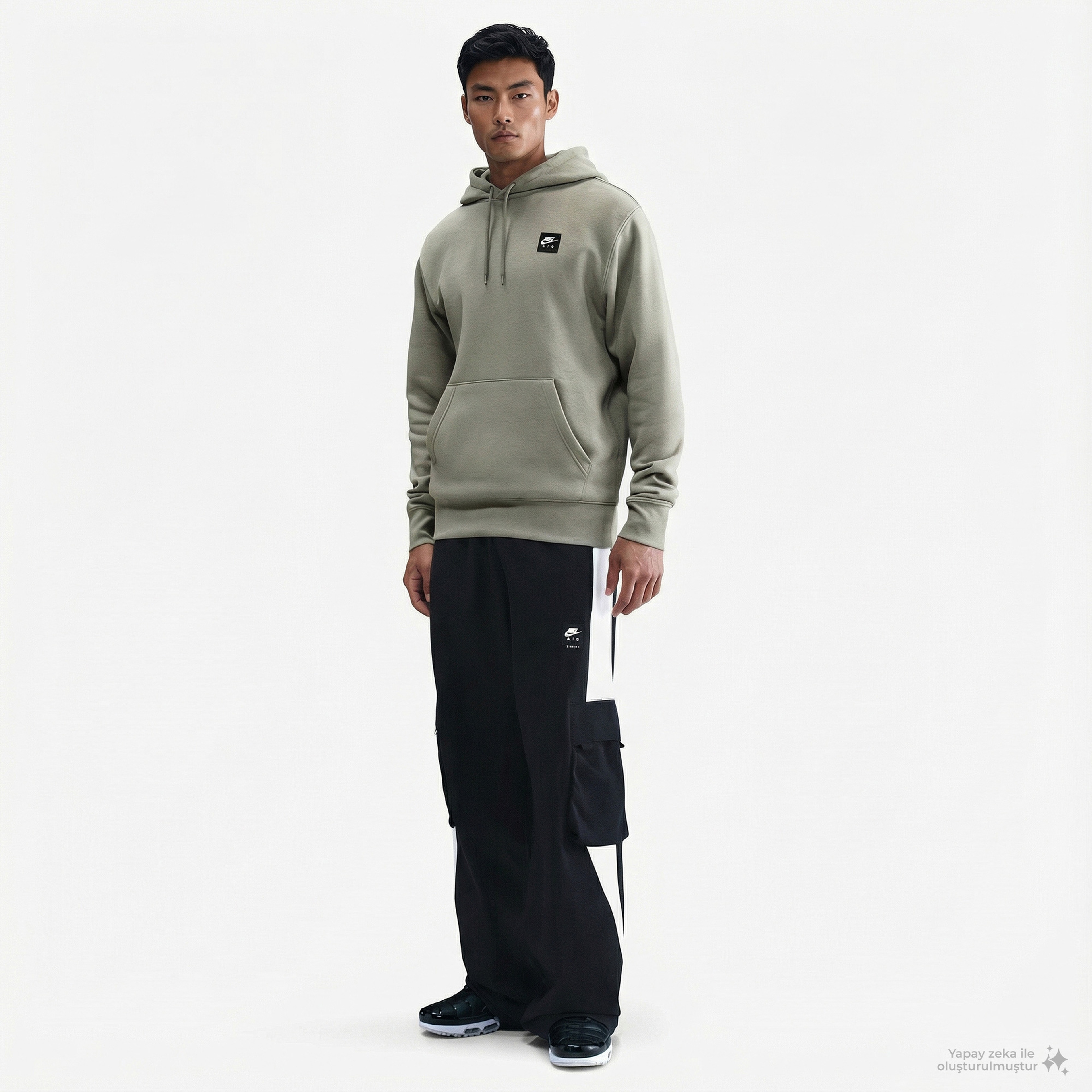 Nike Air Pullover Erkek Yeşil Kapüşonlu Hoodie