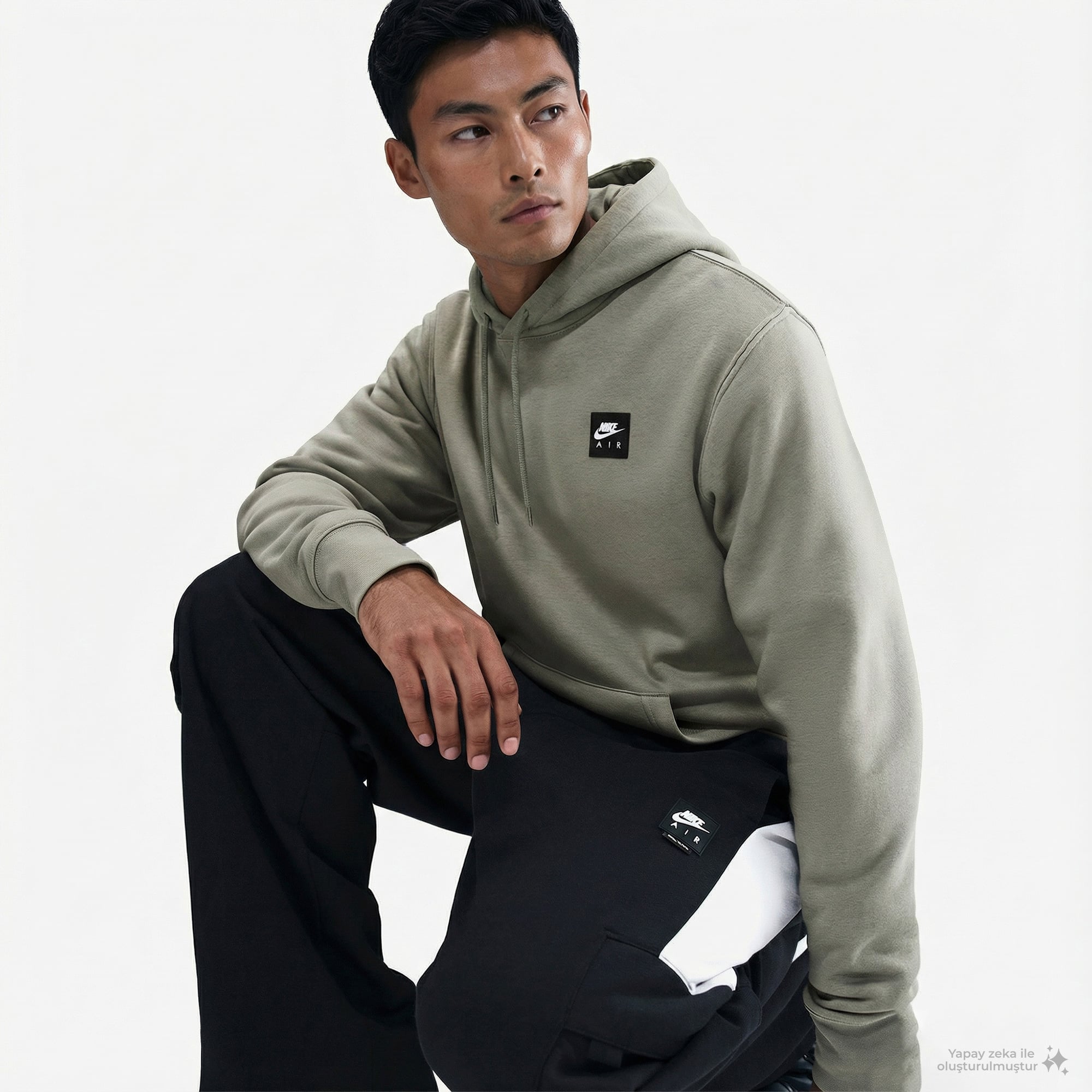 Nike Air Pullover Erkek Yeşil Kapüşonlu Hoodie