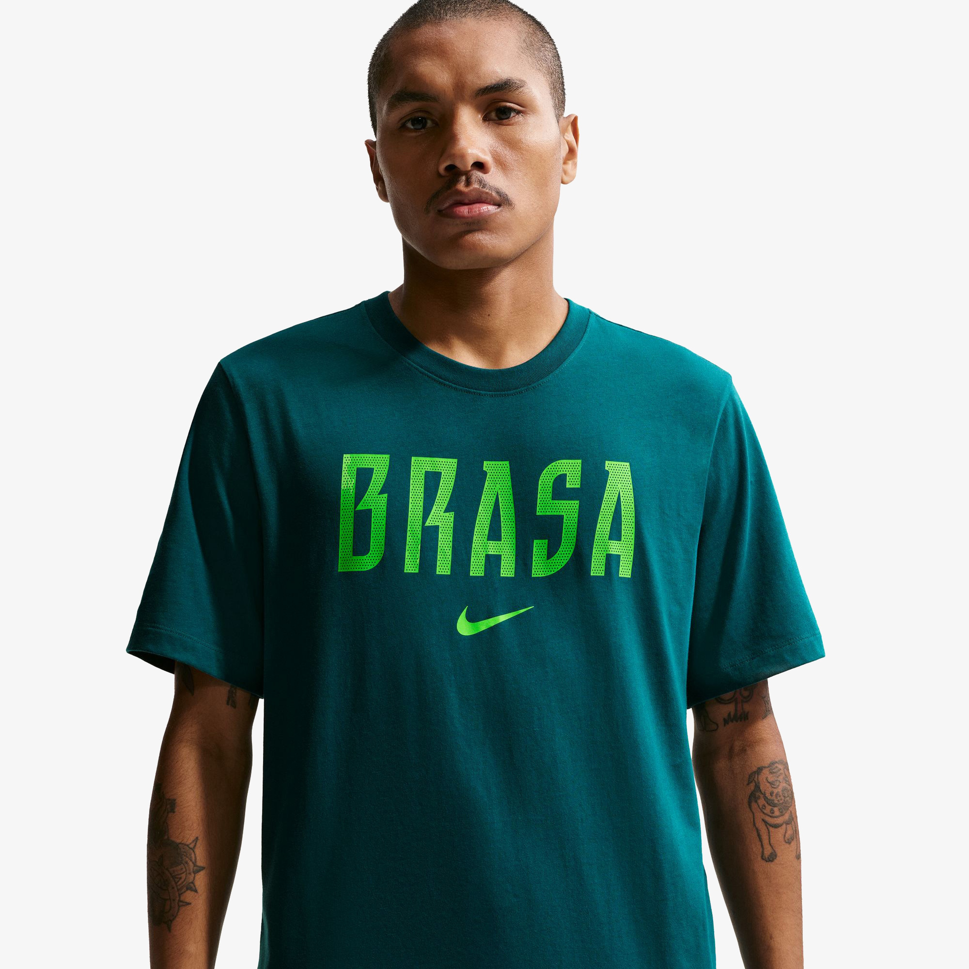 Nike Brazil Erkek Yeşil Futbol T-Shirt