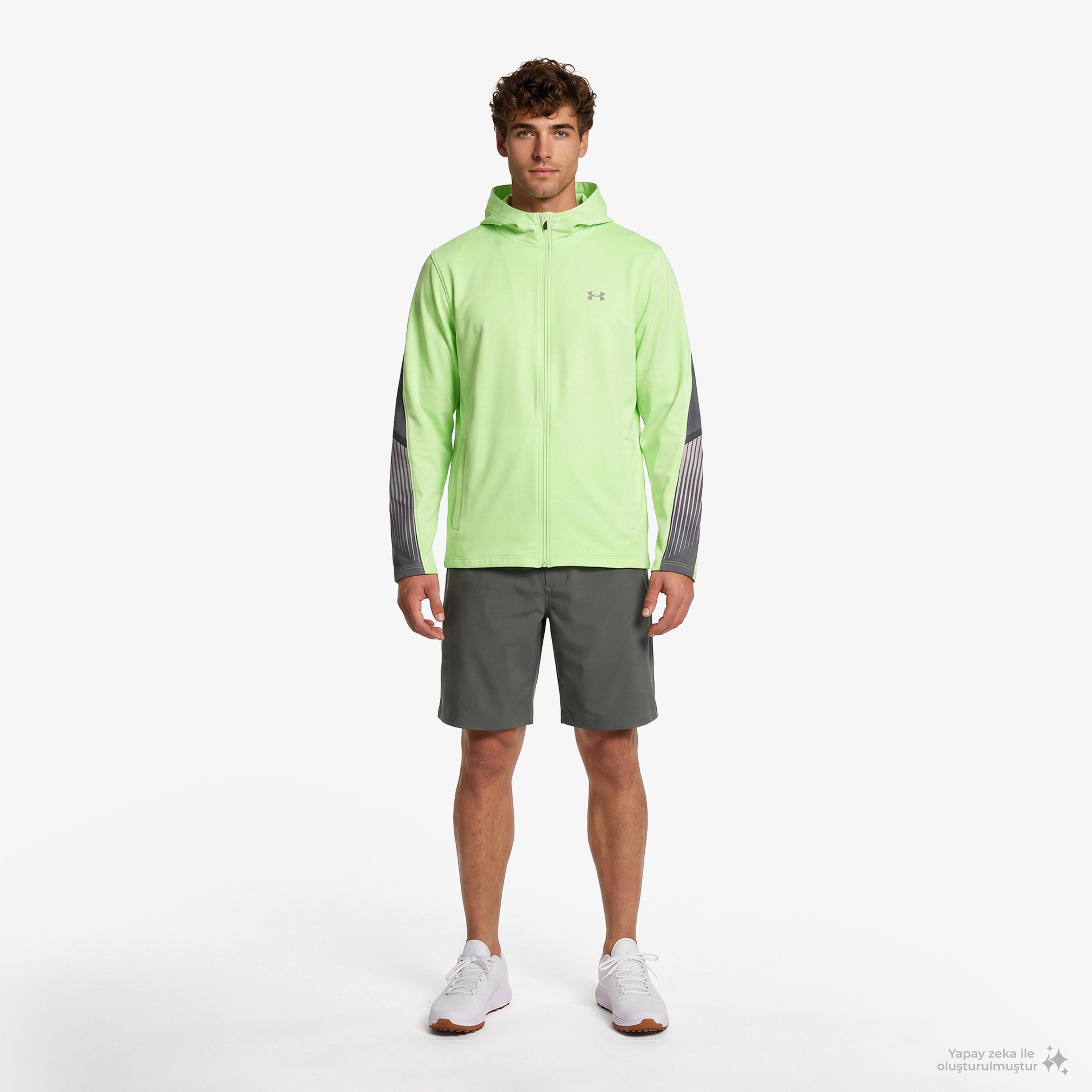 Under Armour Velociti Storm Hooded Erkek Sarı Koşu Ceket