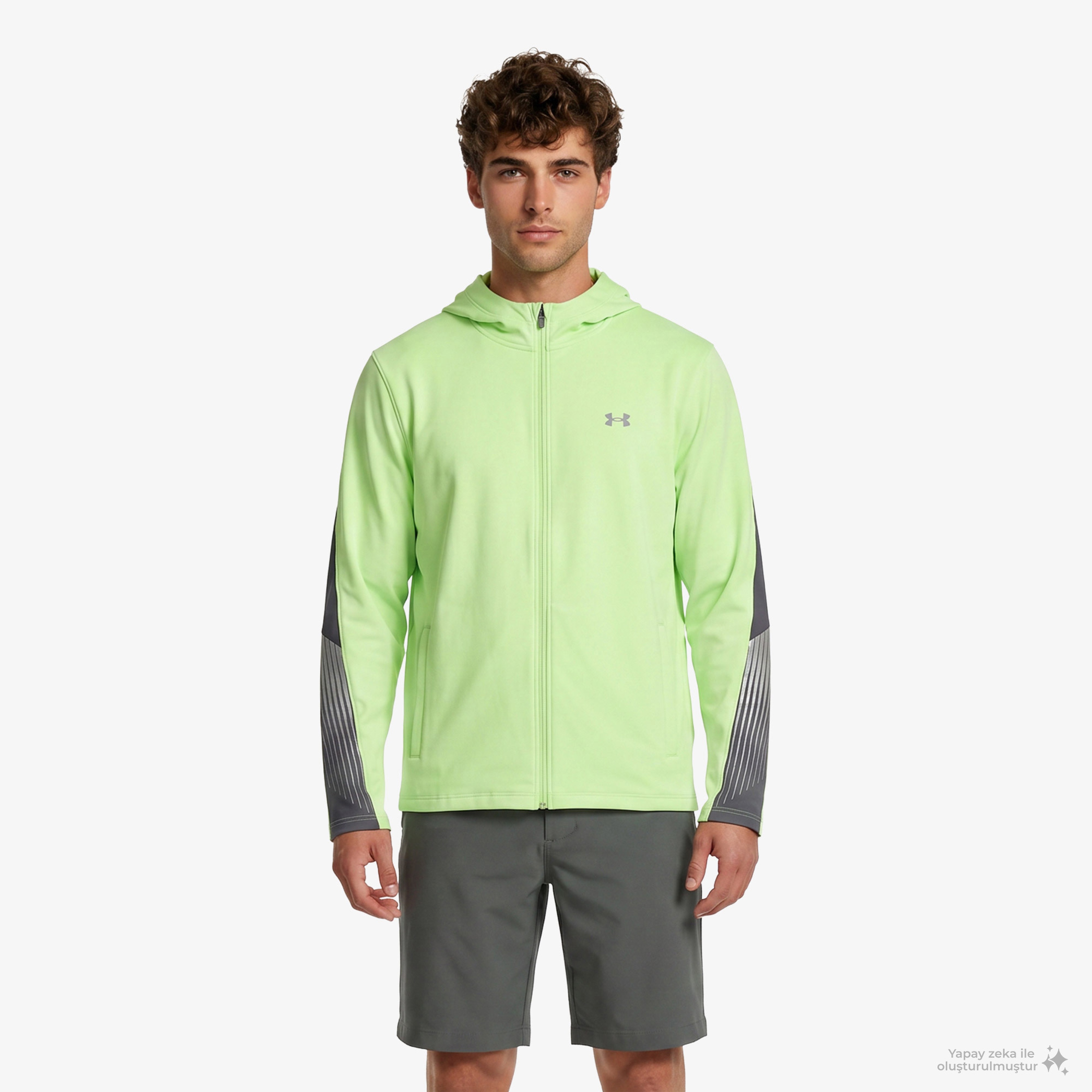 Under Armour Velociti Storm Hooded Erkek Sarı Koşu Ceket