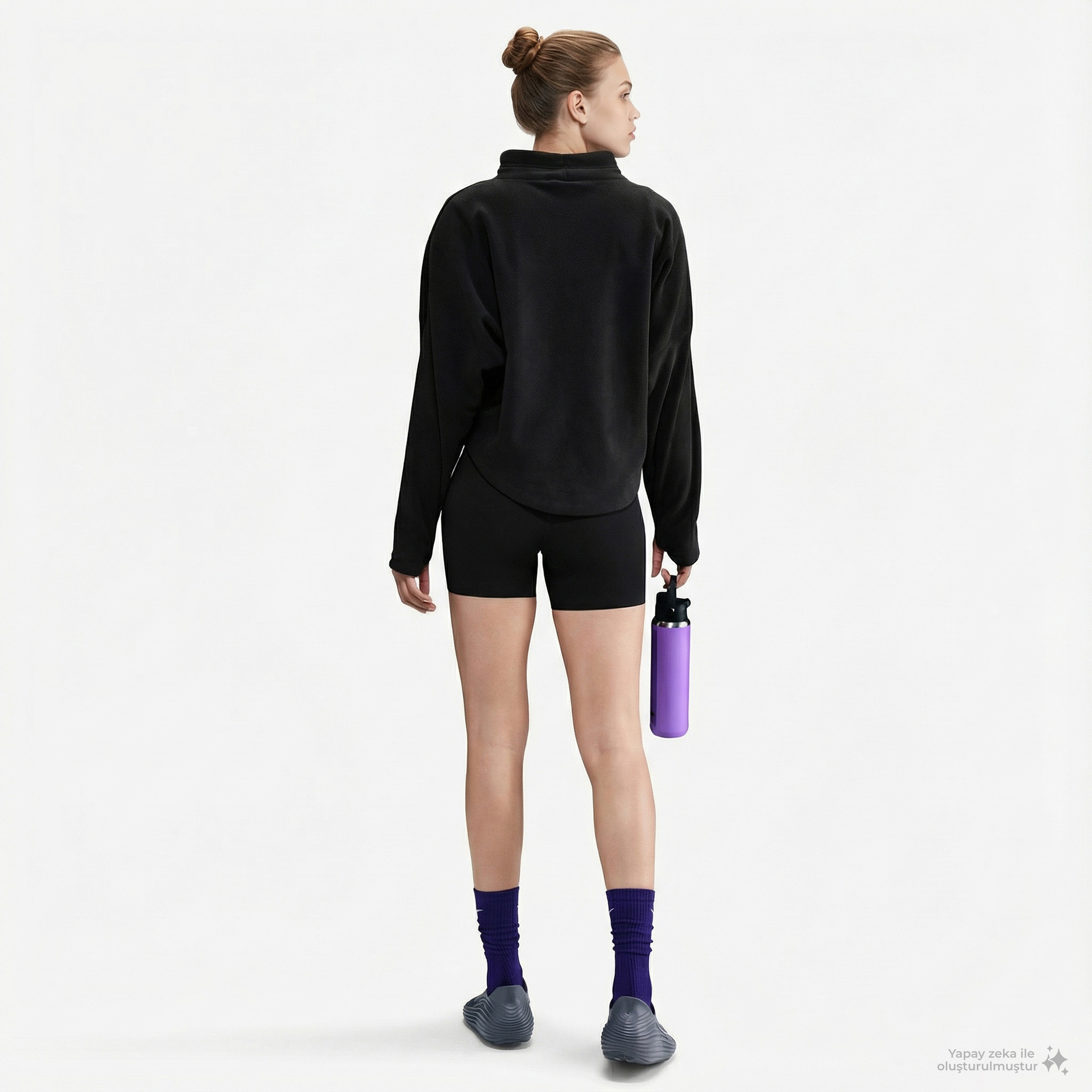 Nike One Therma-Fit Polar Kadın Siyah Kapüşonlu Hoodie