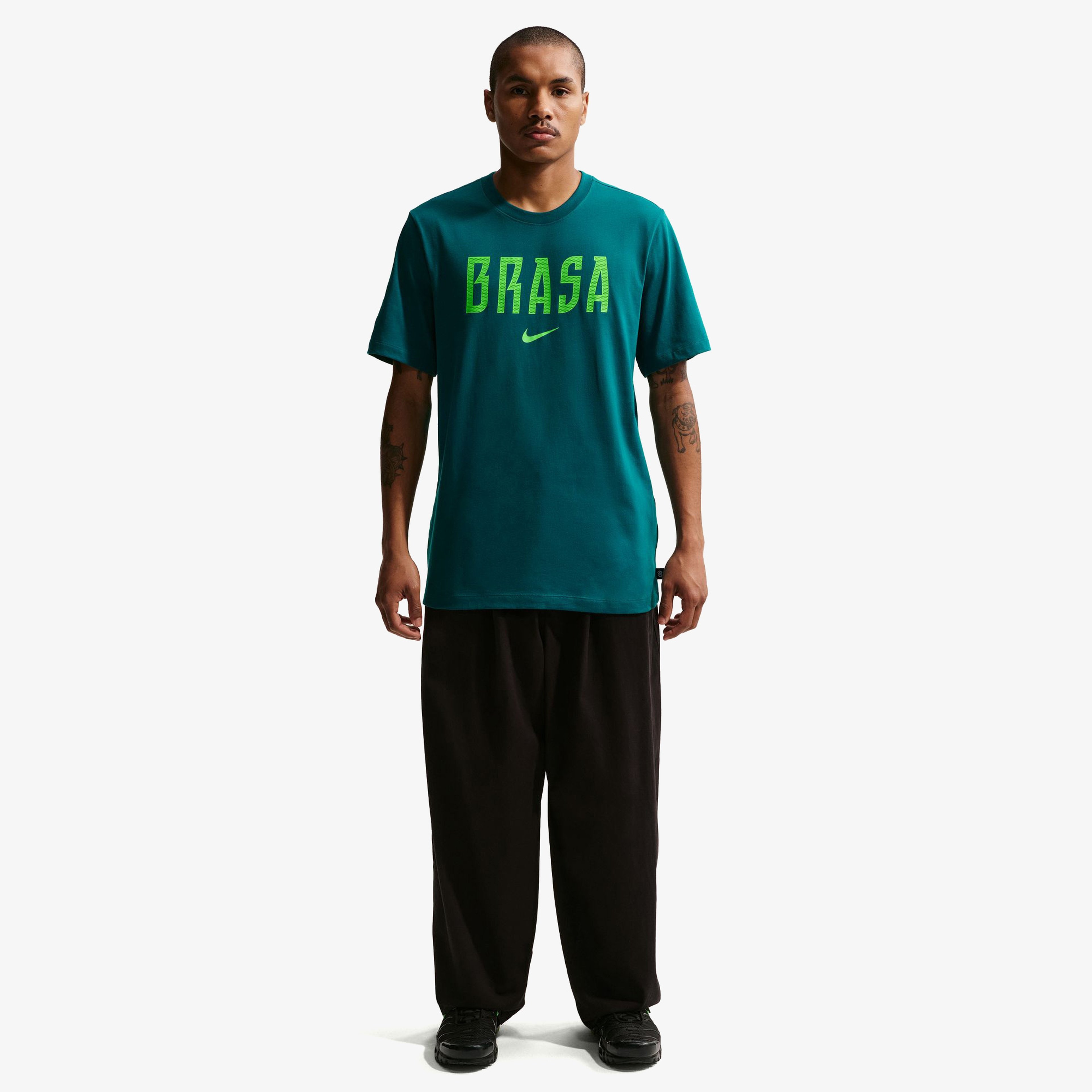 Nike Brazil Erkek Yeşil Futbol T-Shirt