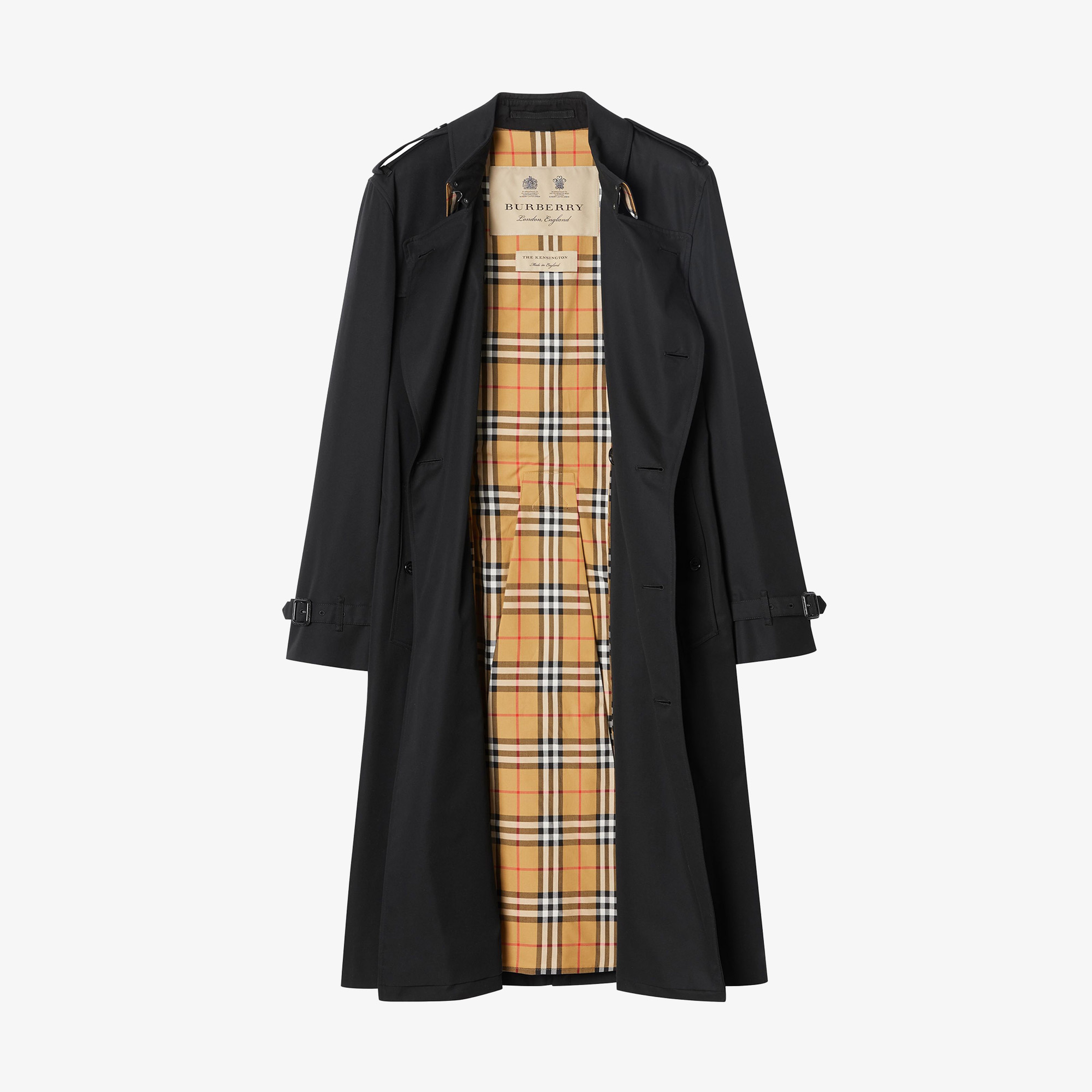 Burberry The Long Kensington Heritage Erkek Siyah Trençkot