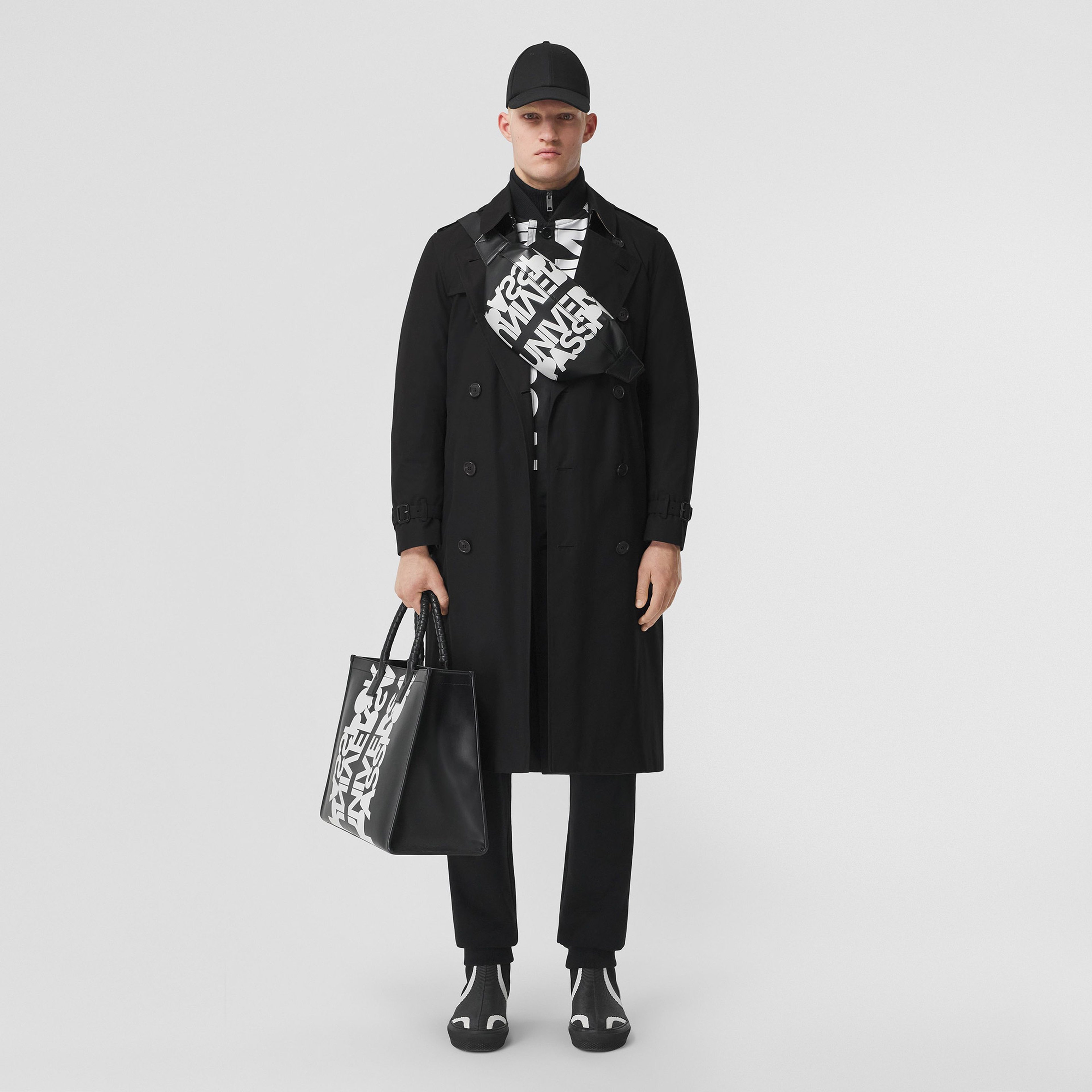 Burberry The Long Kensington Heritage Erkek Siyah Trençkot