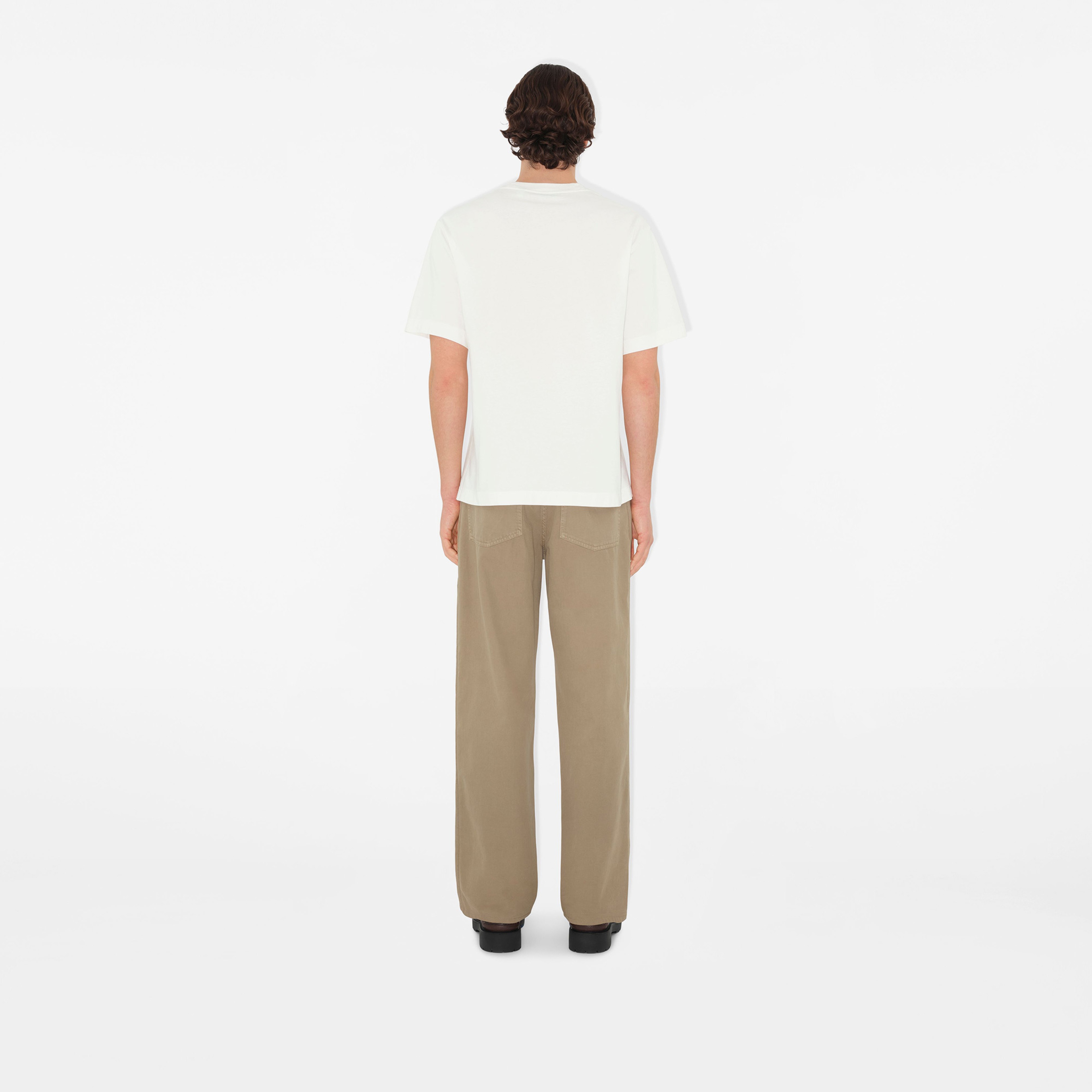 Burberry Sic Crest Cotton Erkek Beyaz T-Shirt