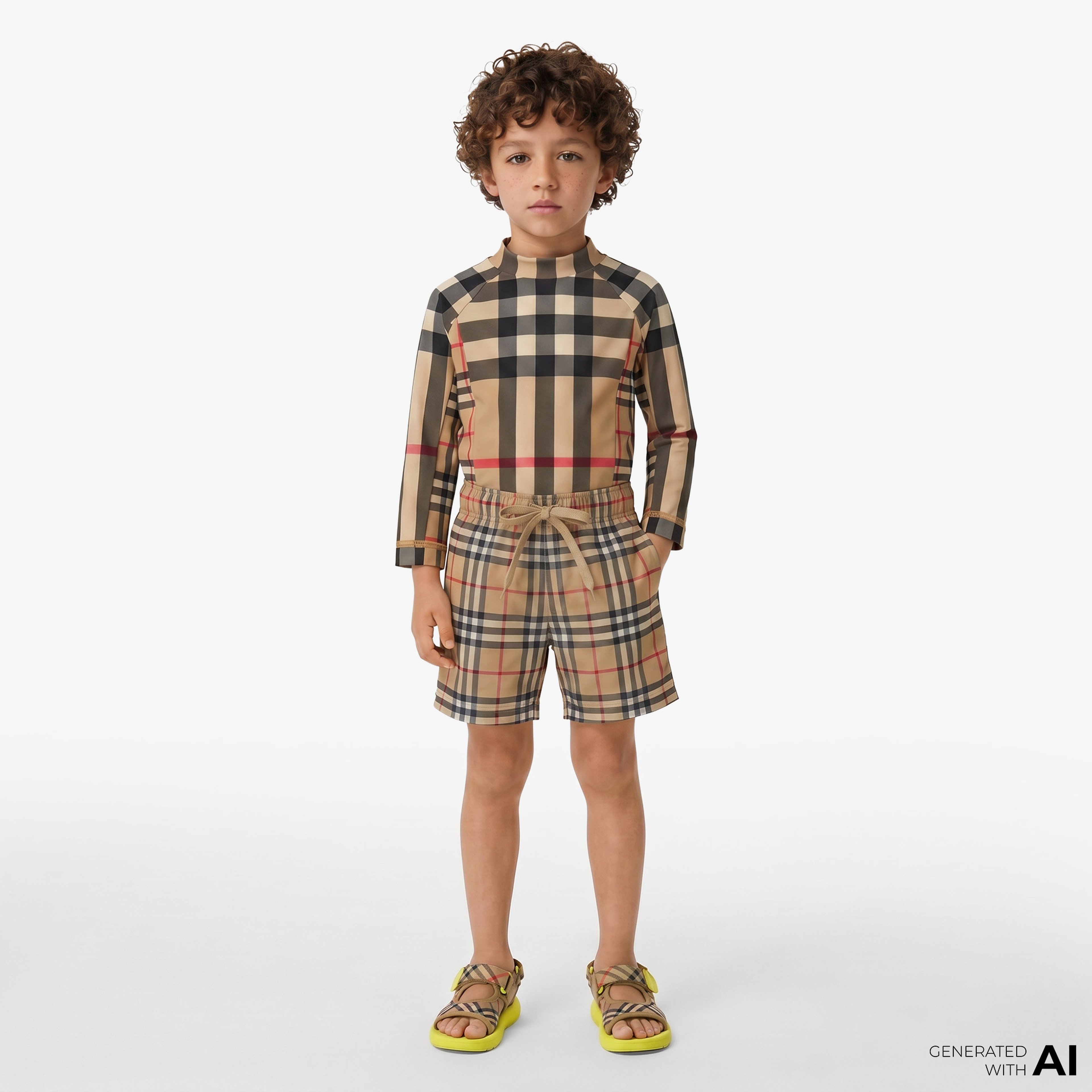 Burberry Malcolm Vintage Swim Çocuk Bej Mayo