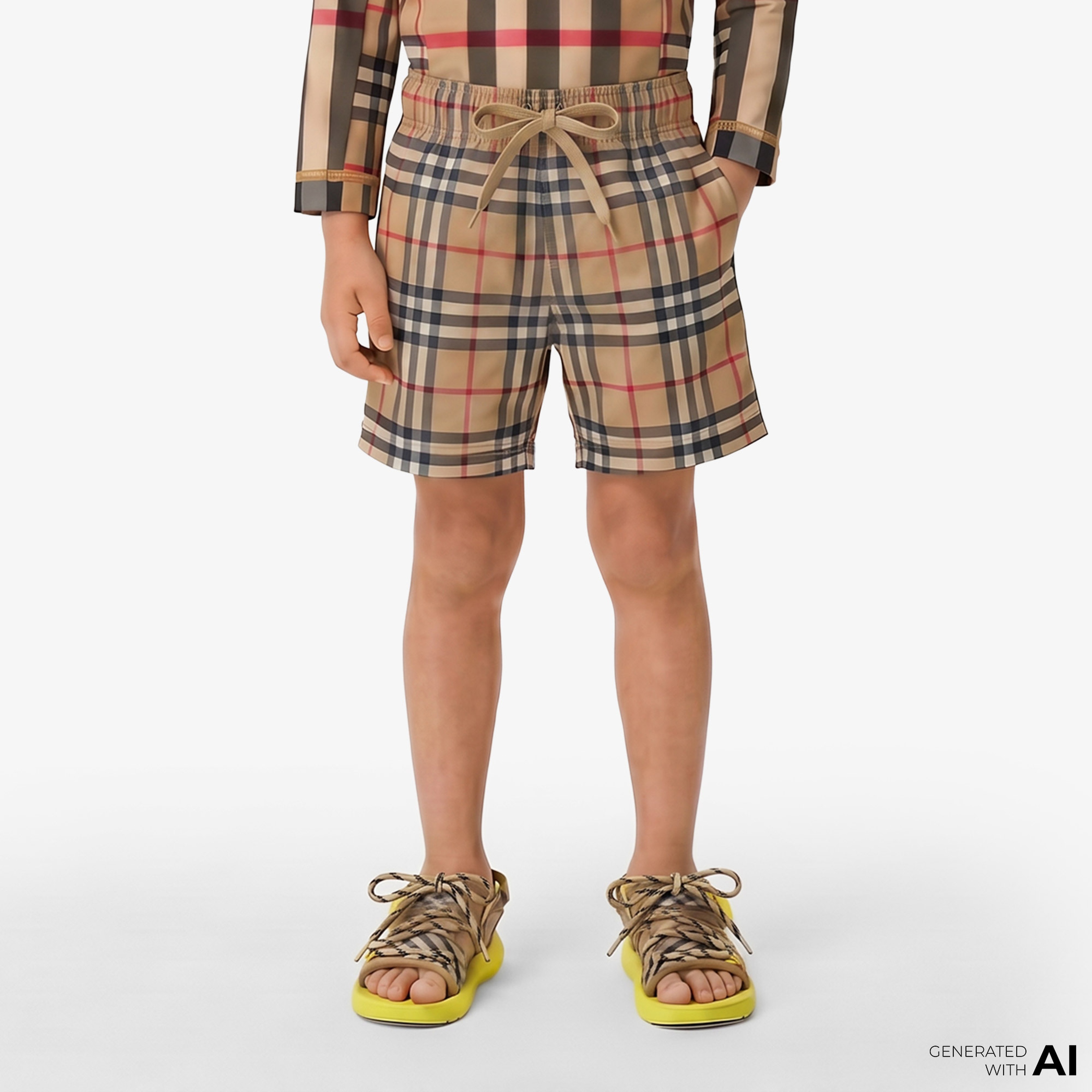 Burberry Malcolm Vintage Swim Çocuk Bej Mayo