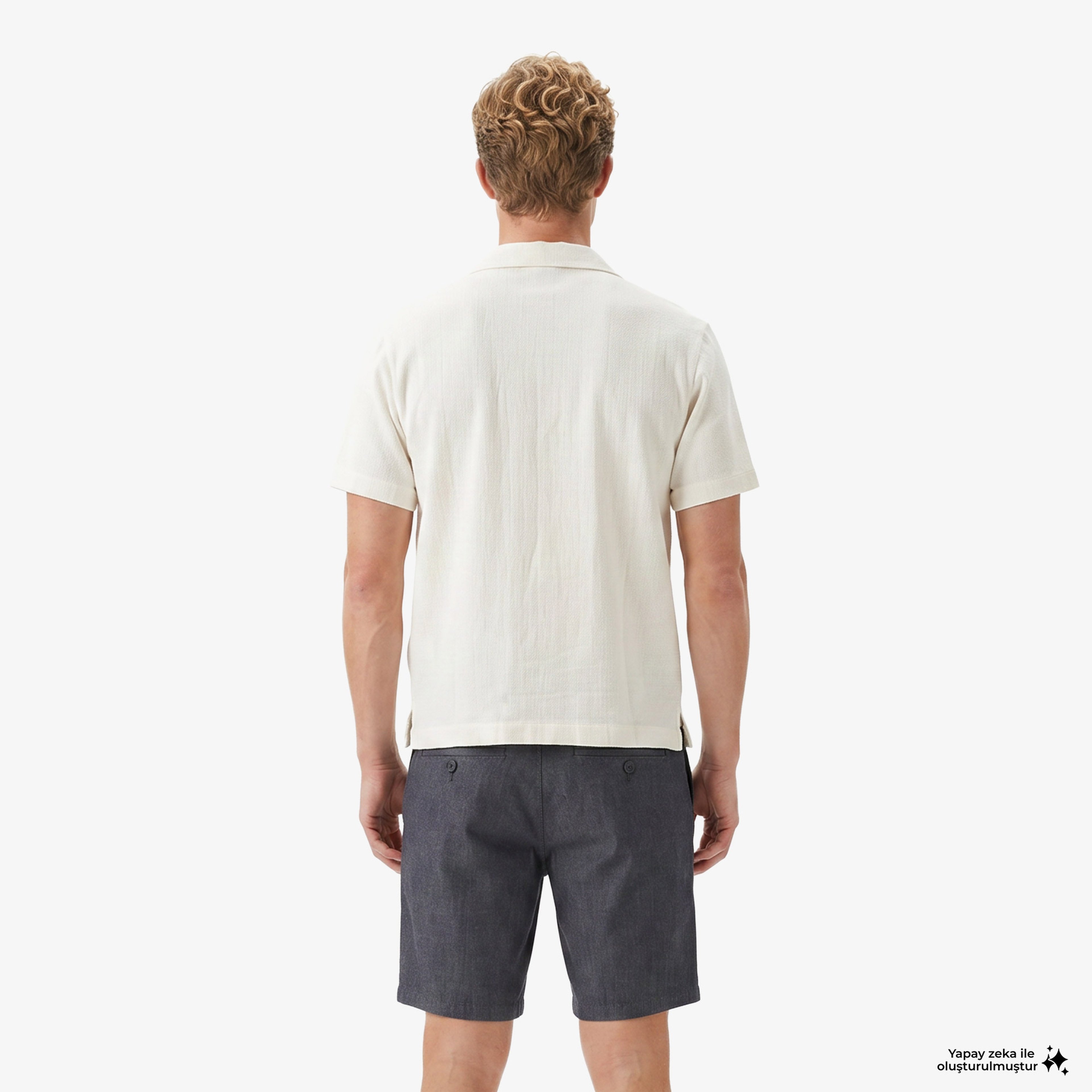 Lacoste Relaxed Fit Erkek Krem Gömlek