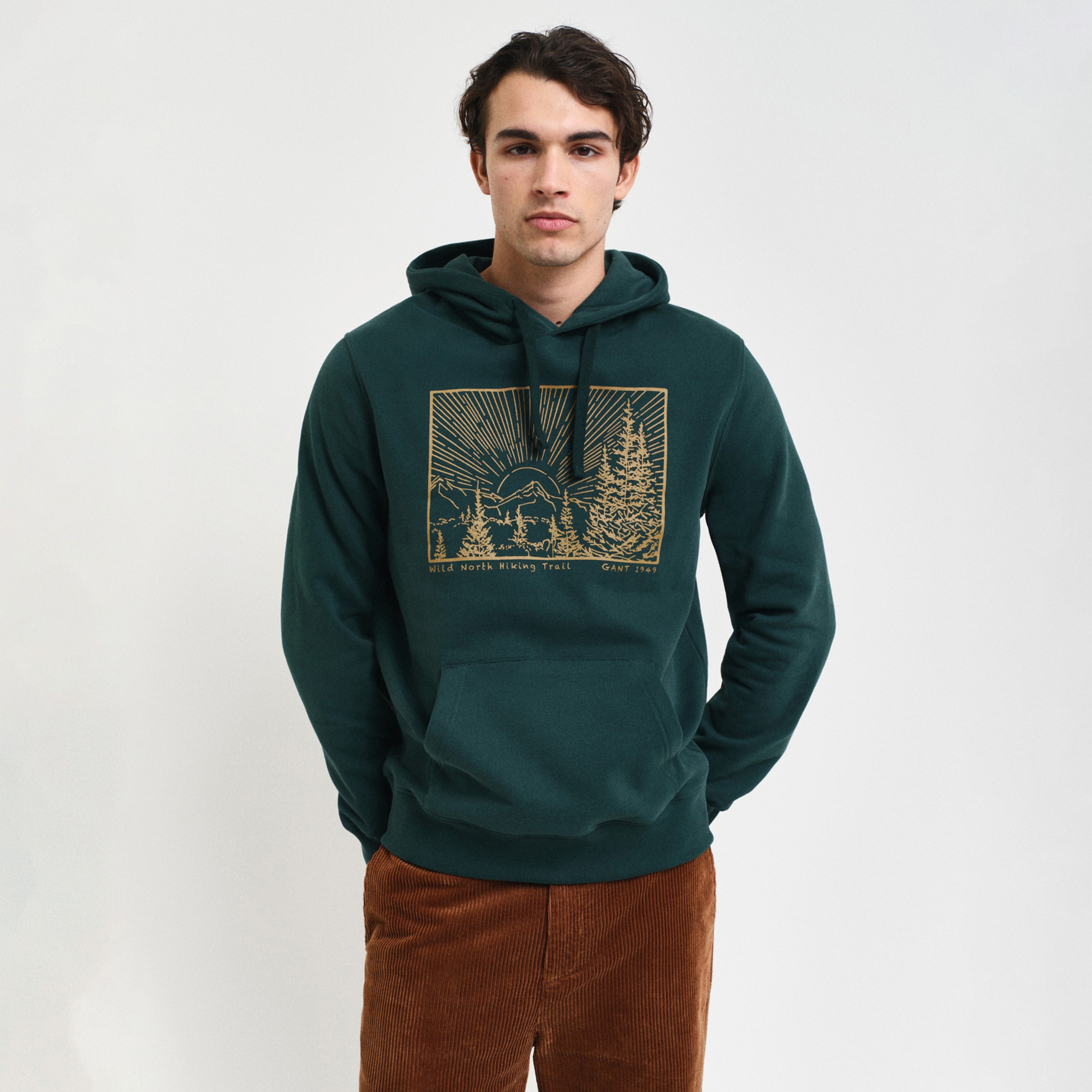 GANT Erkek Yeşil Baskılı Uzun Kollu Sweatshirt