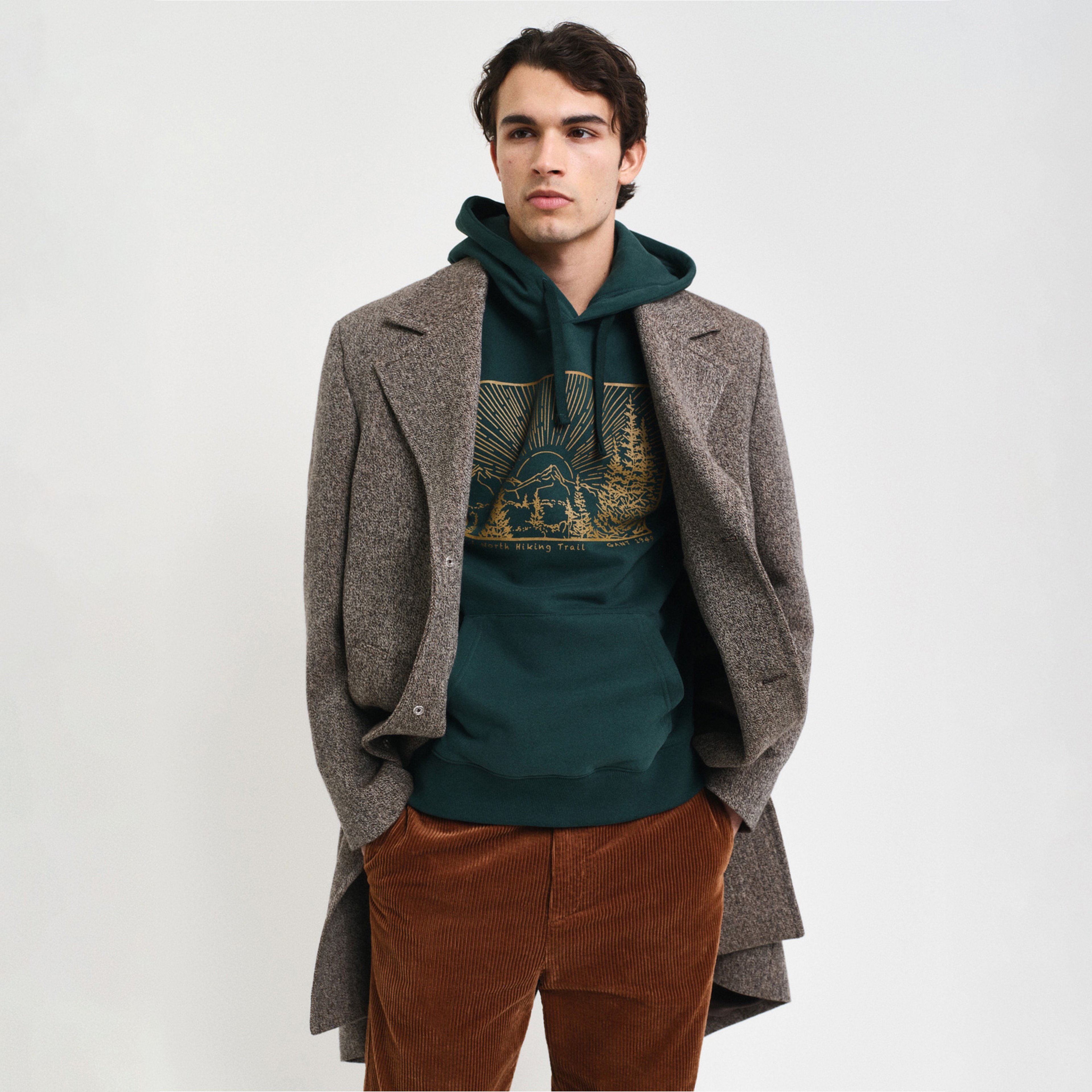 GANT Erkek Yeşil Baskılı Uzun Kollu Sweatshirt