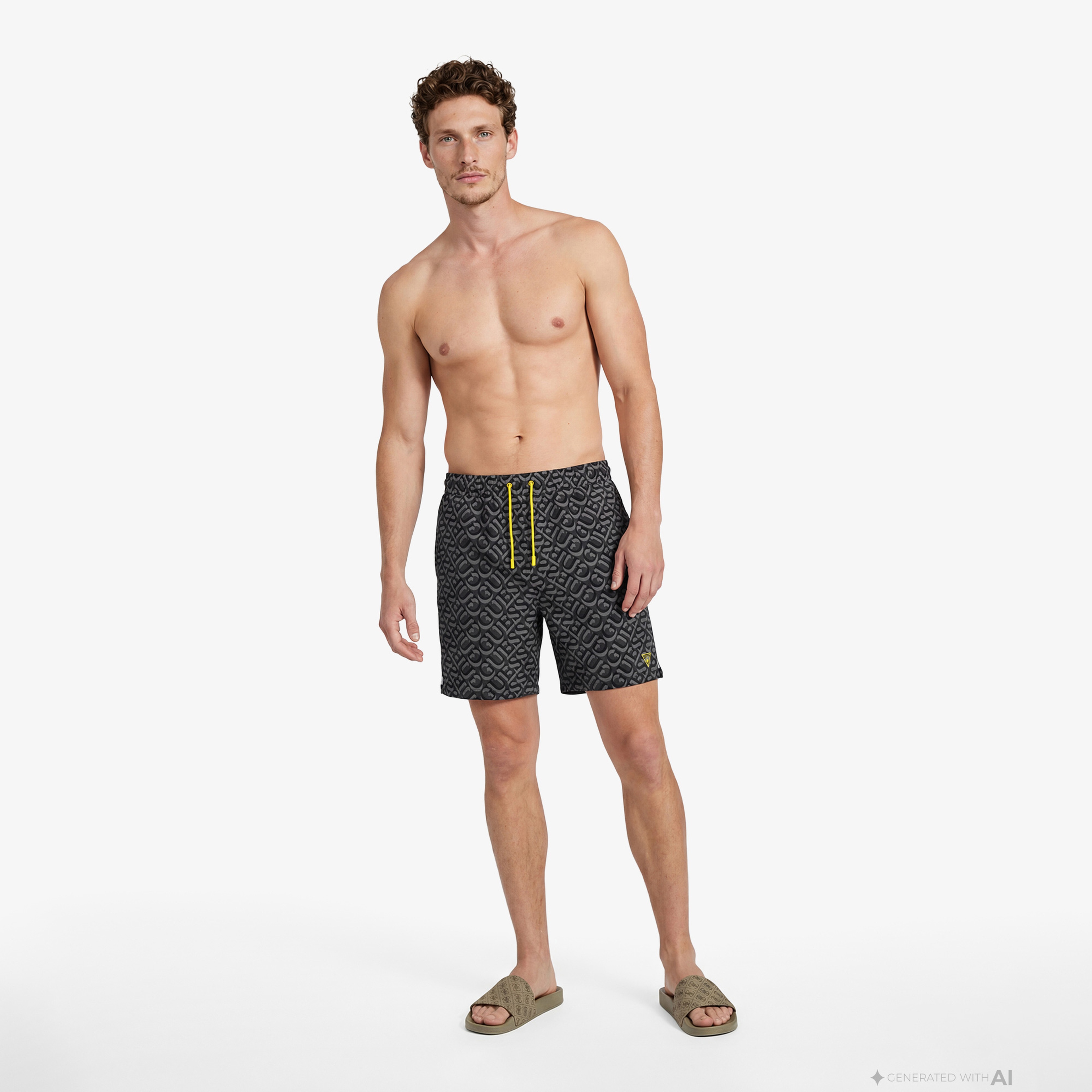 Guess Swimtrunk Medium Gue Soft Dull 75 Erkek Siyah Deniz Şortu