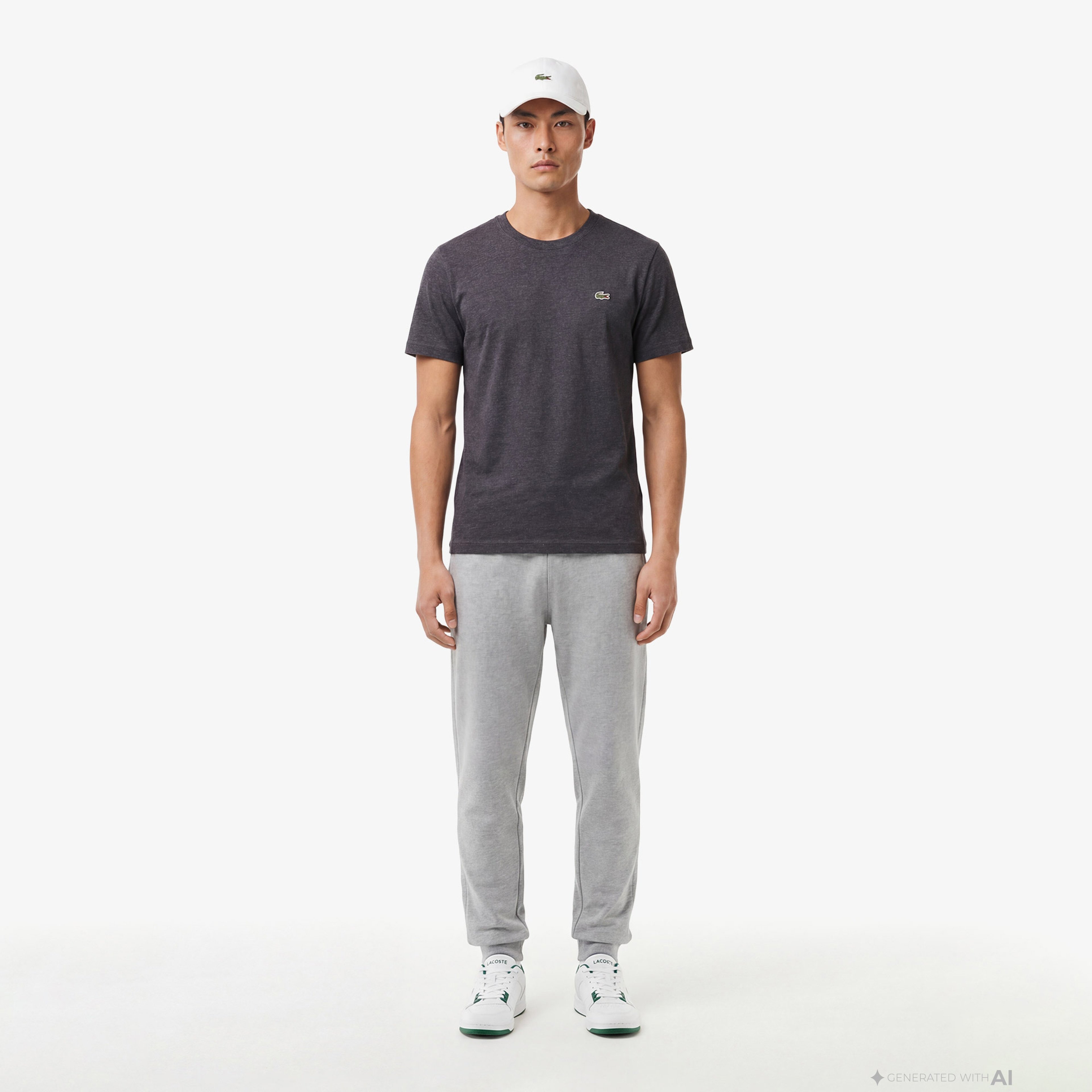 Erkek Regular Fit Bisiklet Yaka Koyu Gri T-Shirt