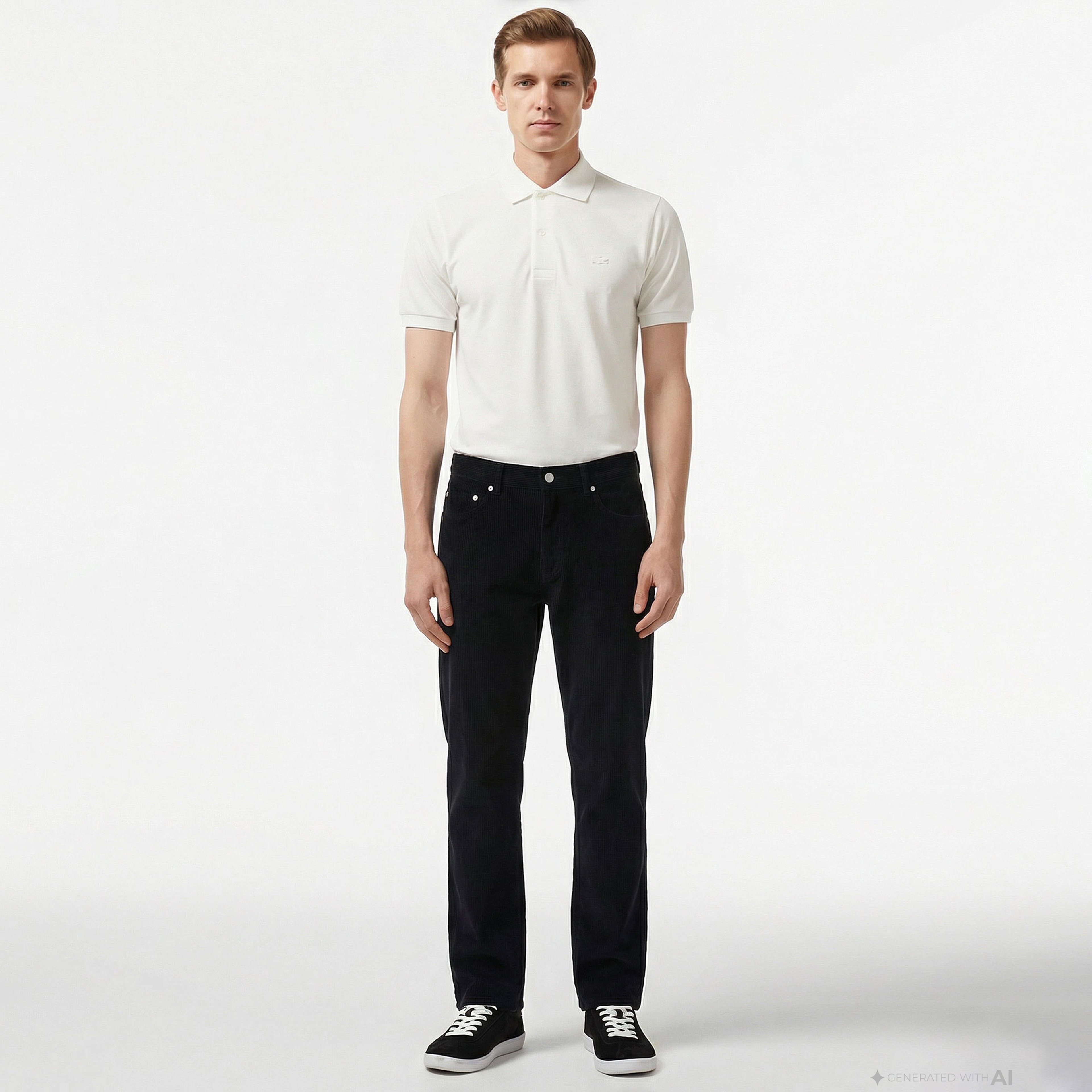 Erkek Straight Fit Casual Siyah Pantolon
