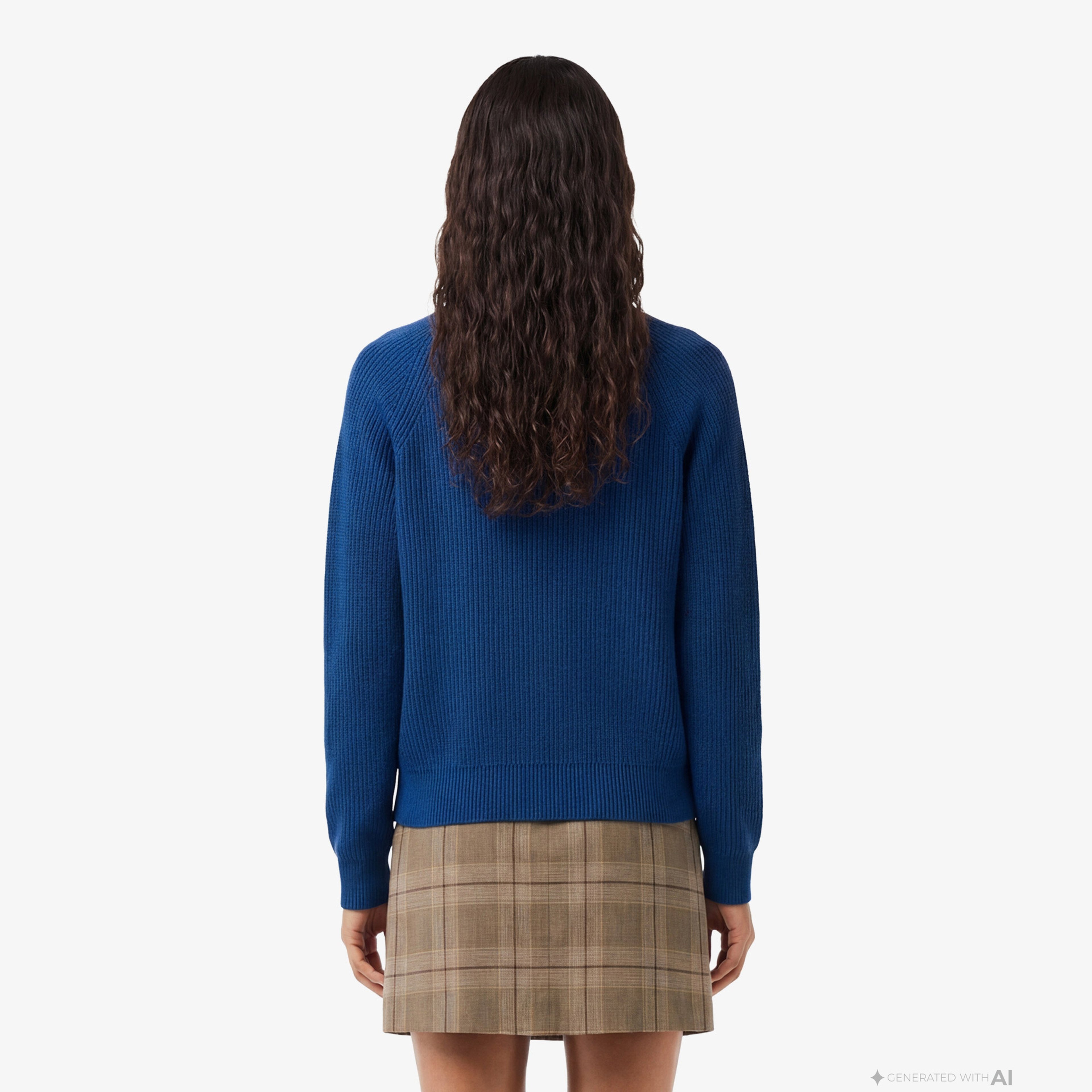 Unisex Classic Fit Bisiklet Yaka Organik Pamuk Lacivert Kazak