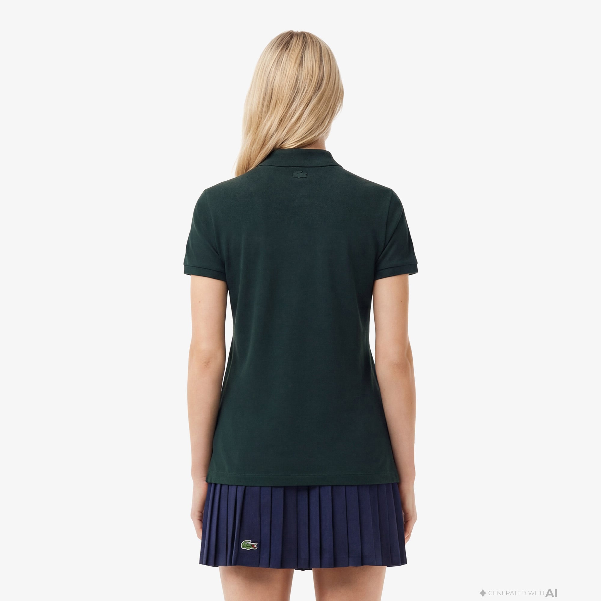 Kadın Slim Fit Koyu Yeşil Polo