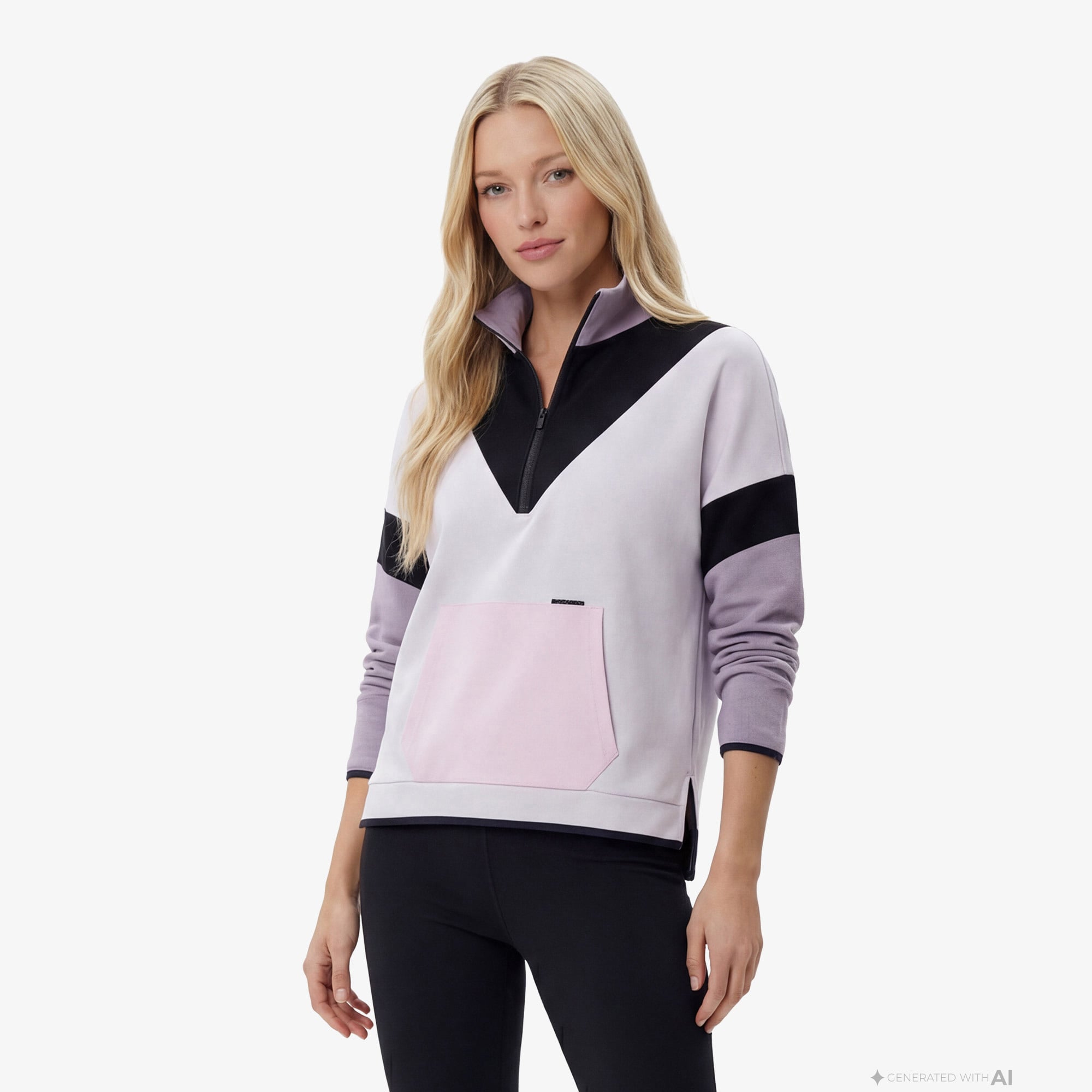 Skechers 2Xi-Lock Half Zip Kadın Beyaz Günlük Sweatshirt