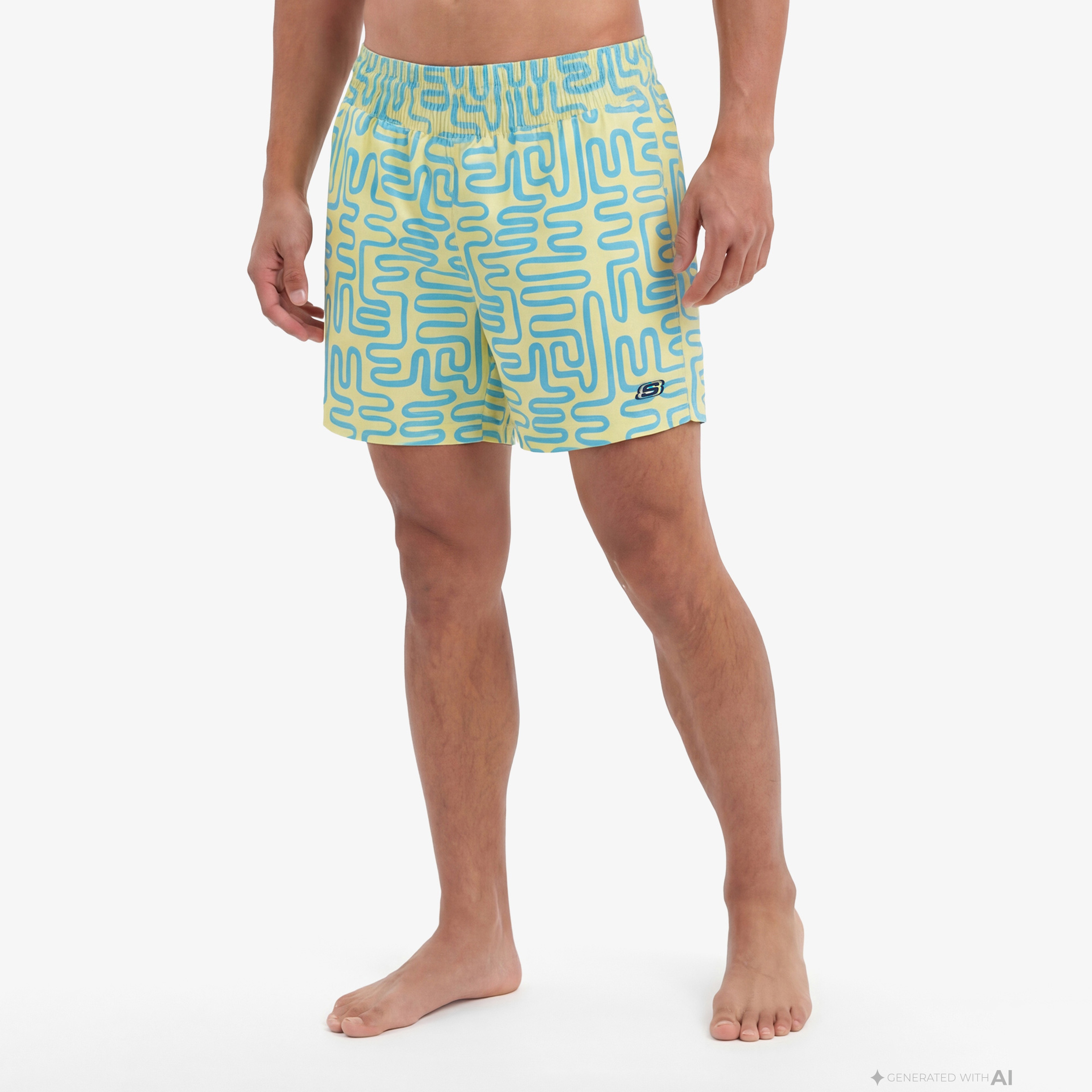 Skechers Swimwear M5 Erkek Yeşil Deniz Şortu