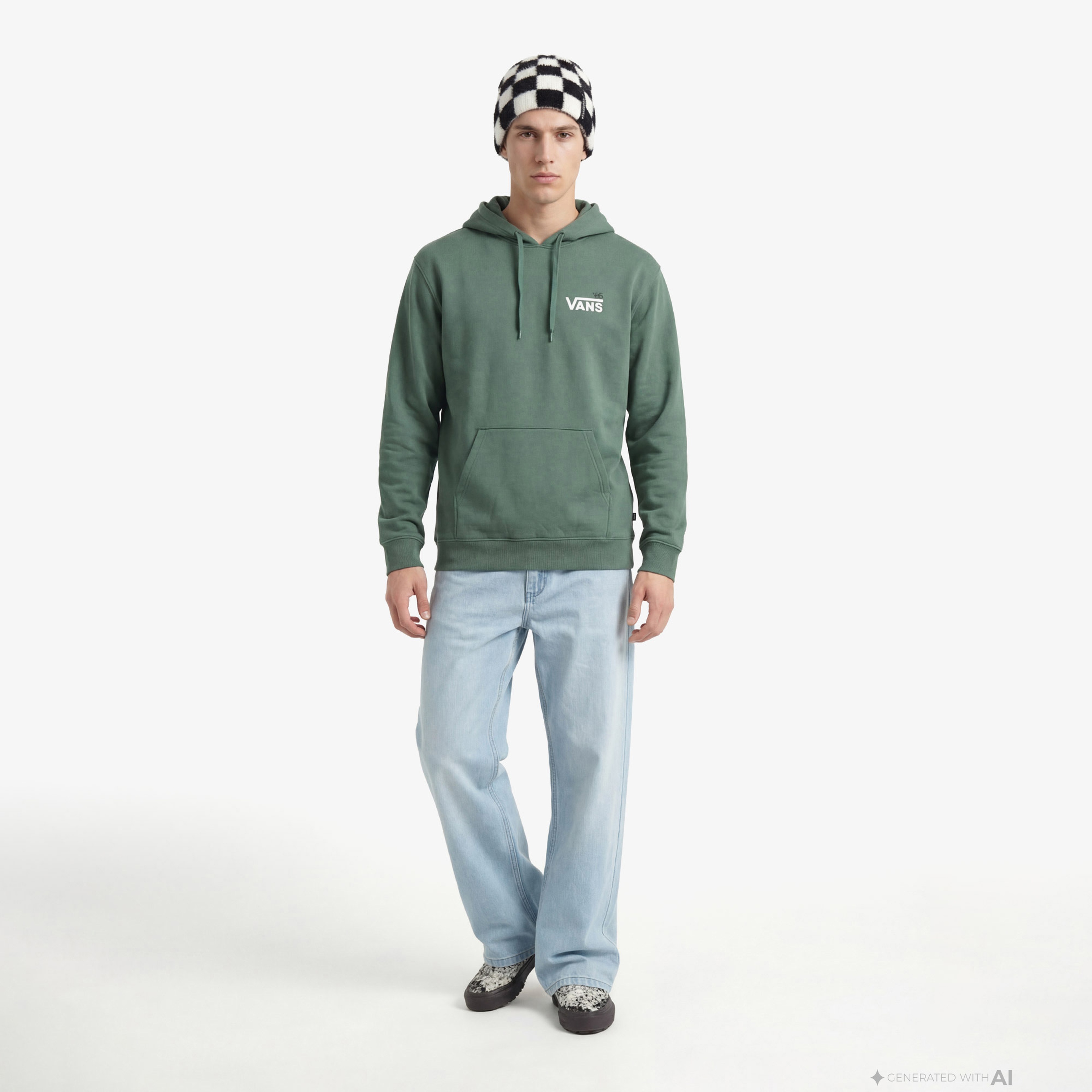 Vans Posted Loose Pullover Erkek Yeşil Sweatshirt