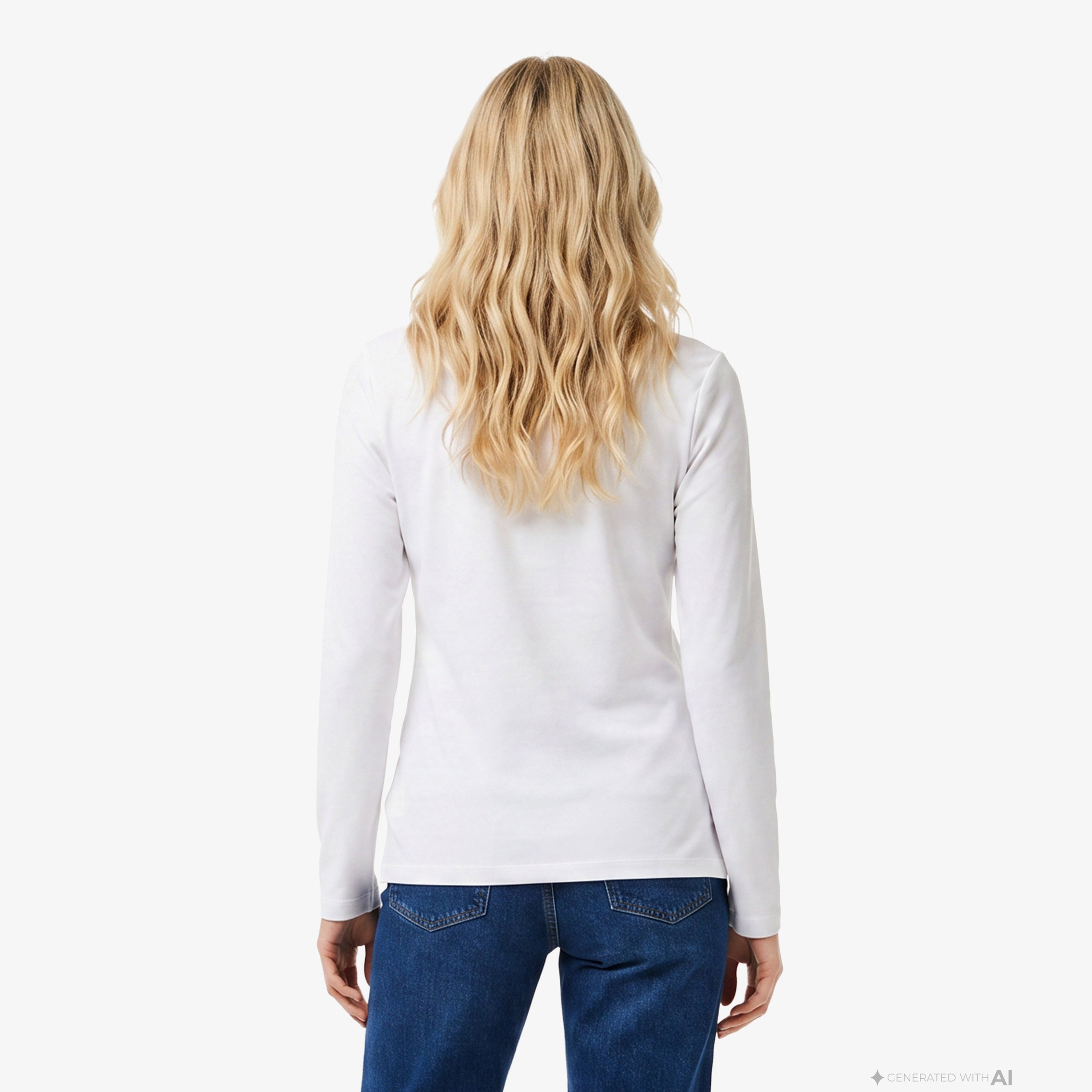 Lacoste Kadın Slim Fit Uzun Kollu Beyaz Polo