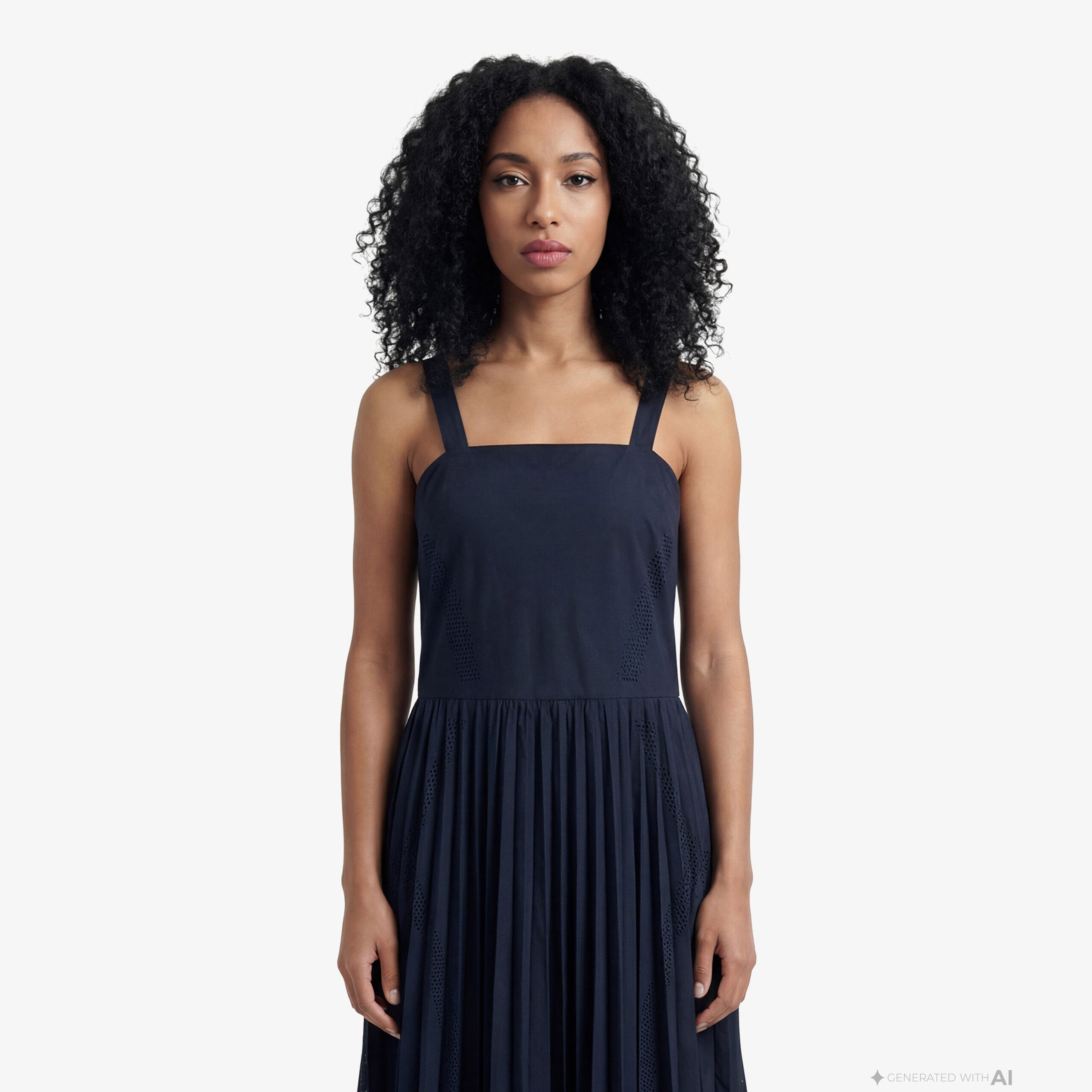 Kadın Regular Fit Kolsuz Lacivert Elbise
