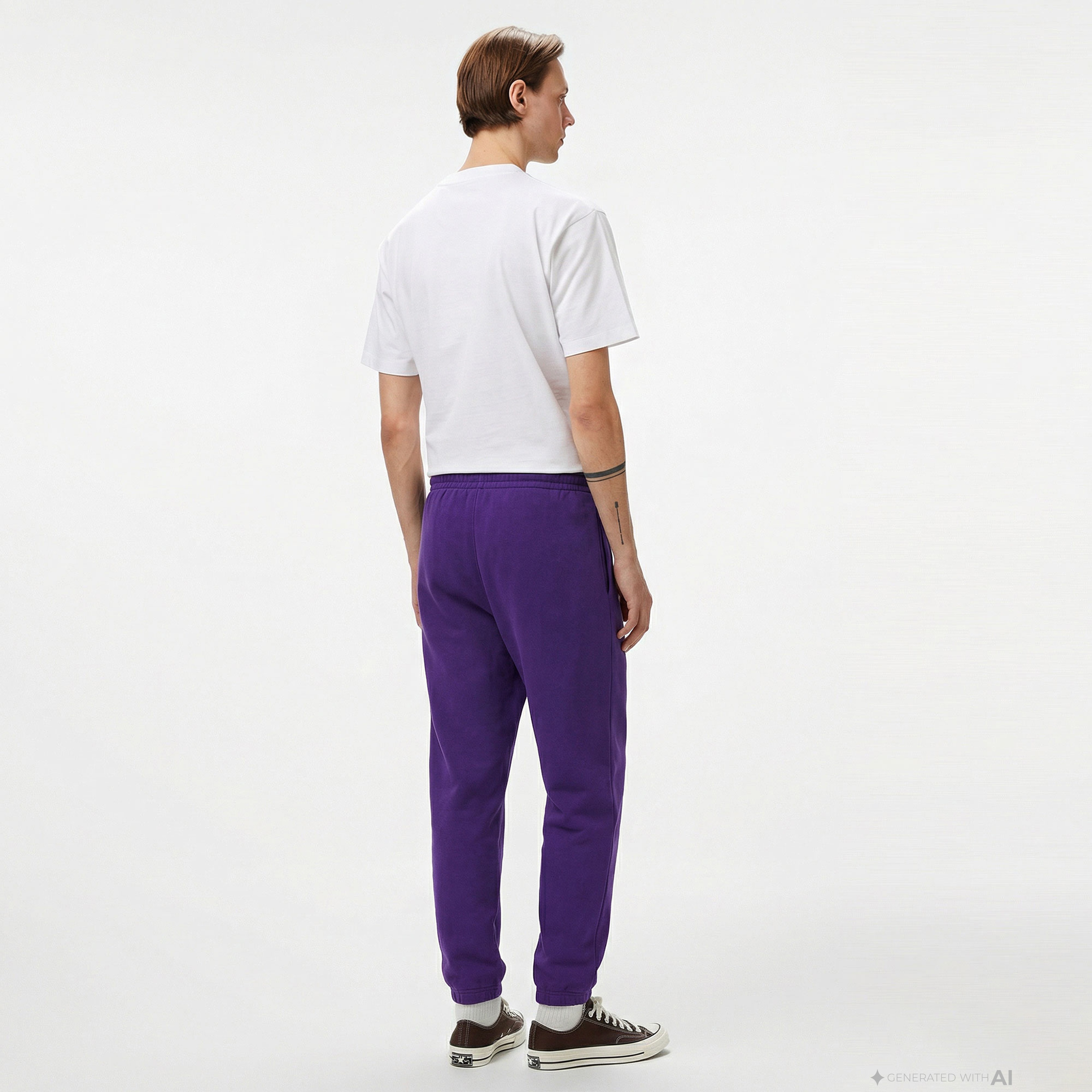 Unisex Baskılı Mor Eşofman Altı
