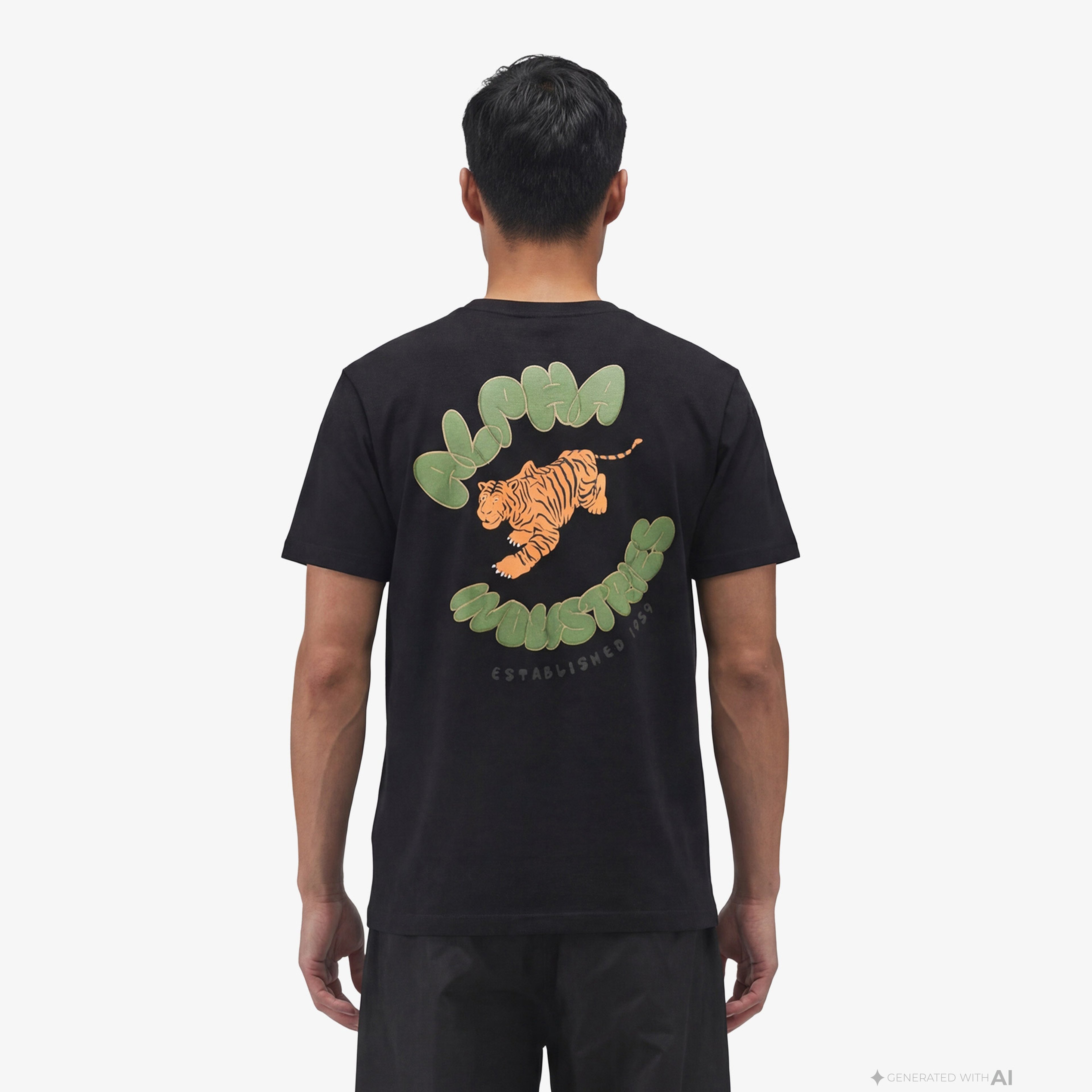 Alpha Industries Tiger Erkek Siyah T-Shirt