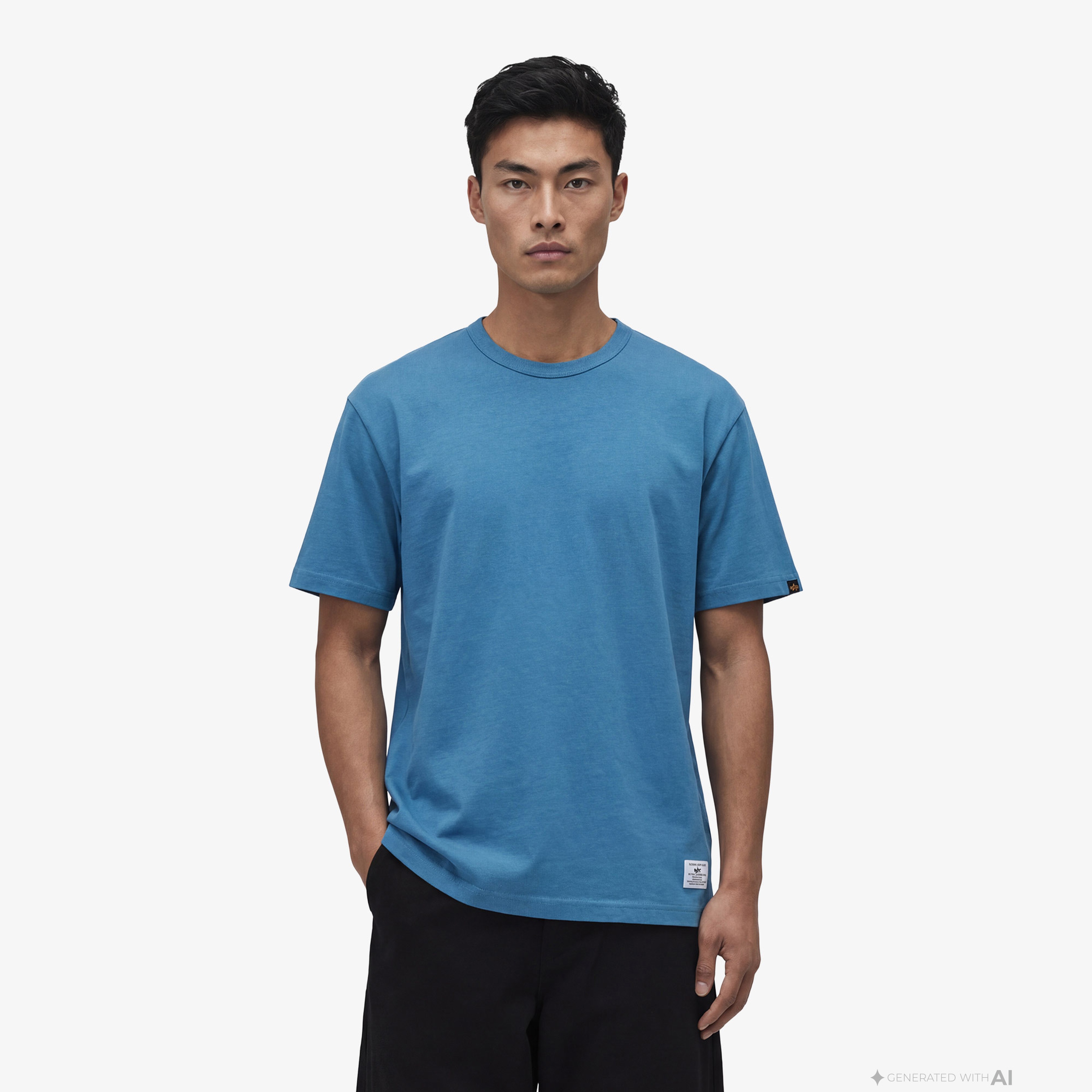 Alpha Industries Essential Erkek Mavi T-Shirt