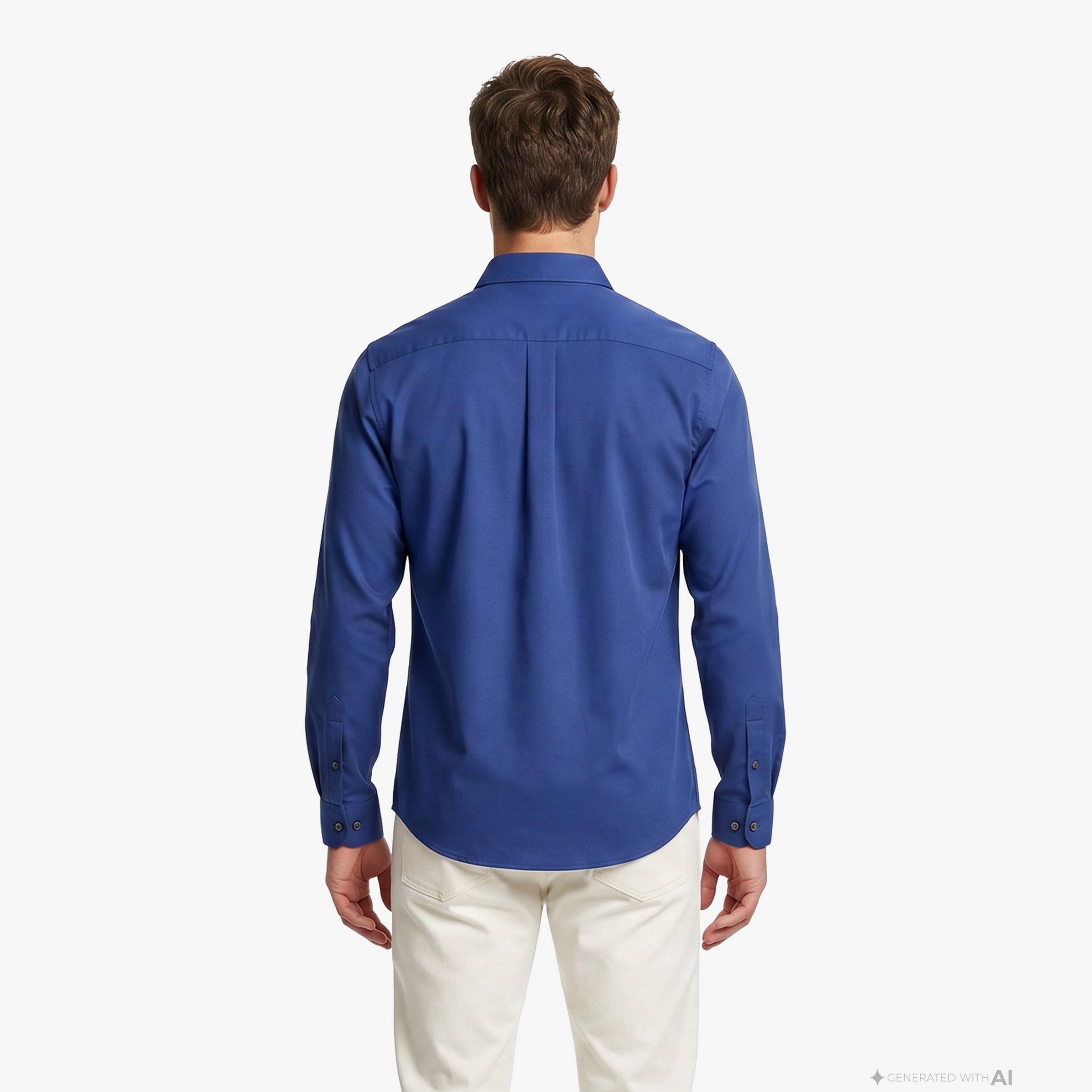Men's Blue Slim Fit shirt with button collar