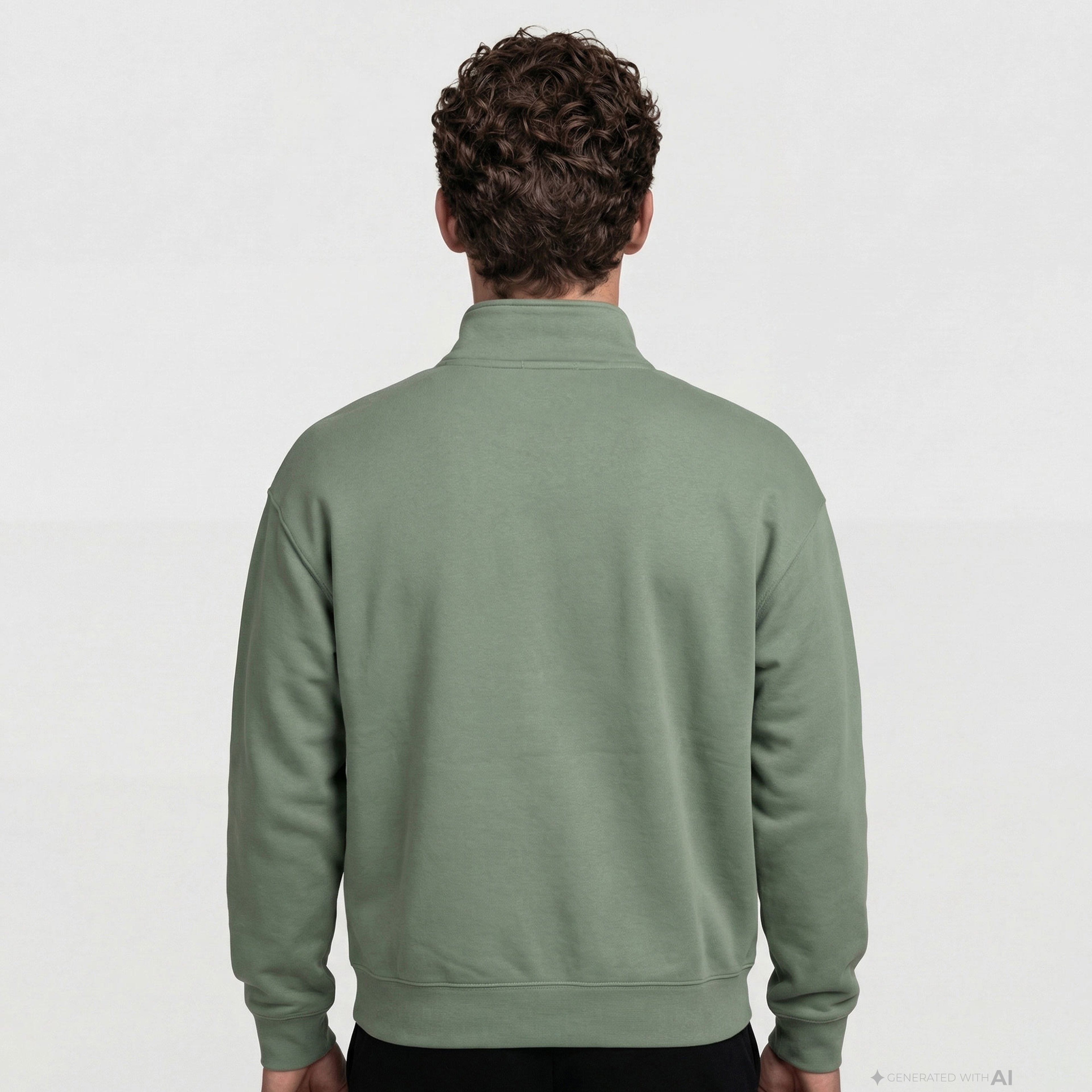 Lacoste Heavy Fleece Zipper Neck Unisex Yeşil Sweatshirt