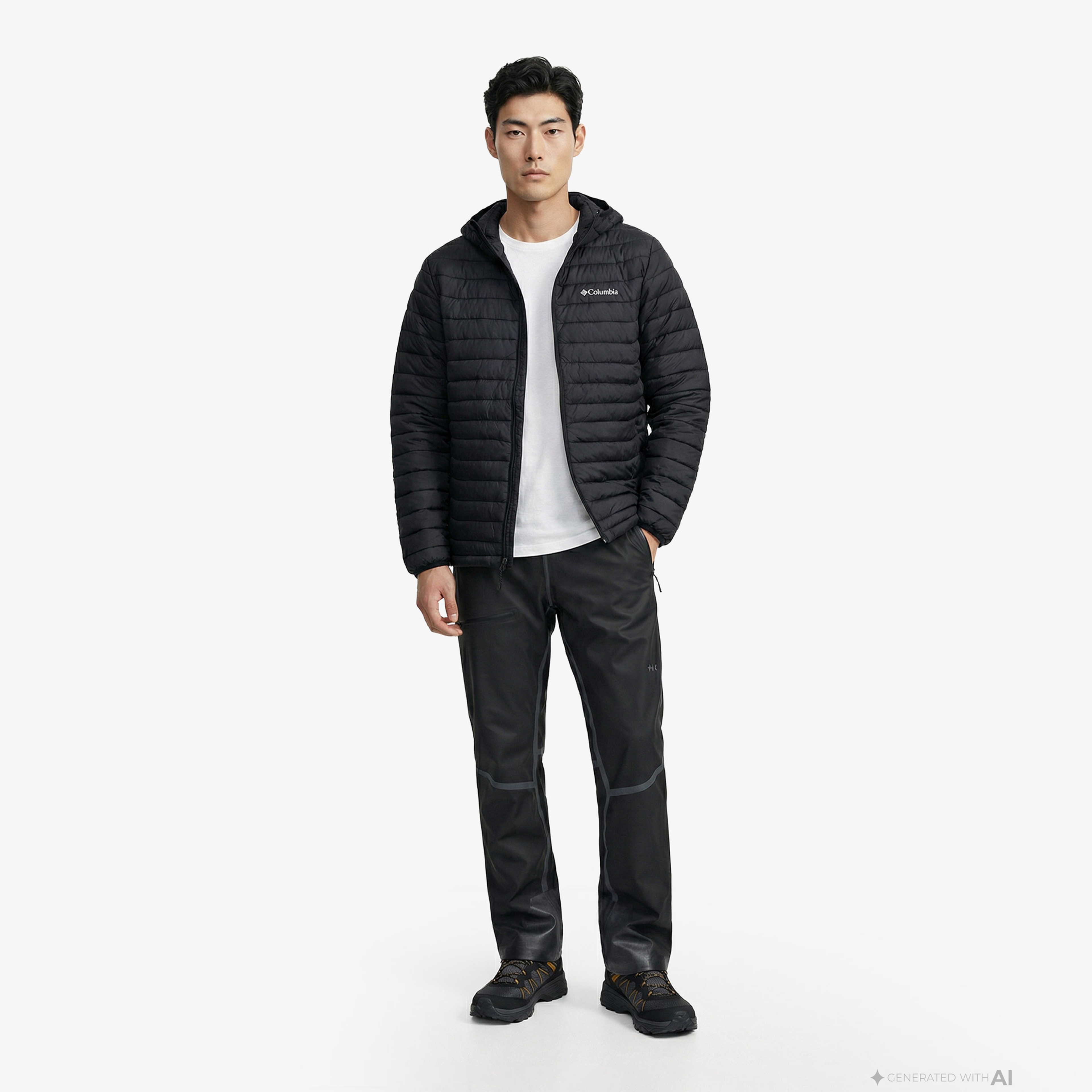 Columbia Powder Pass Hooded Erkek Siyah Mont