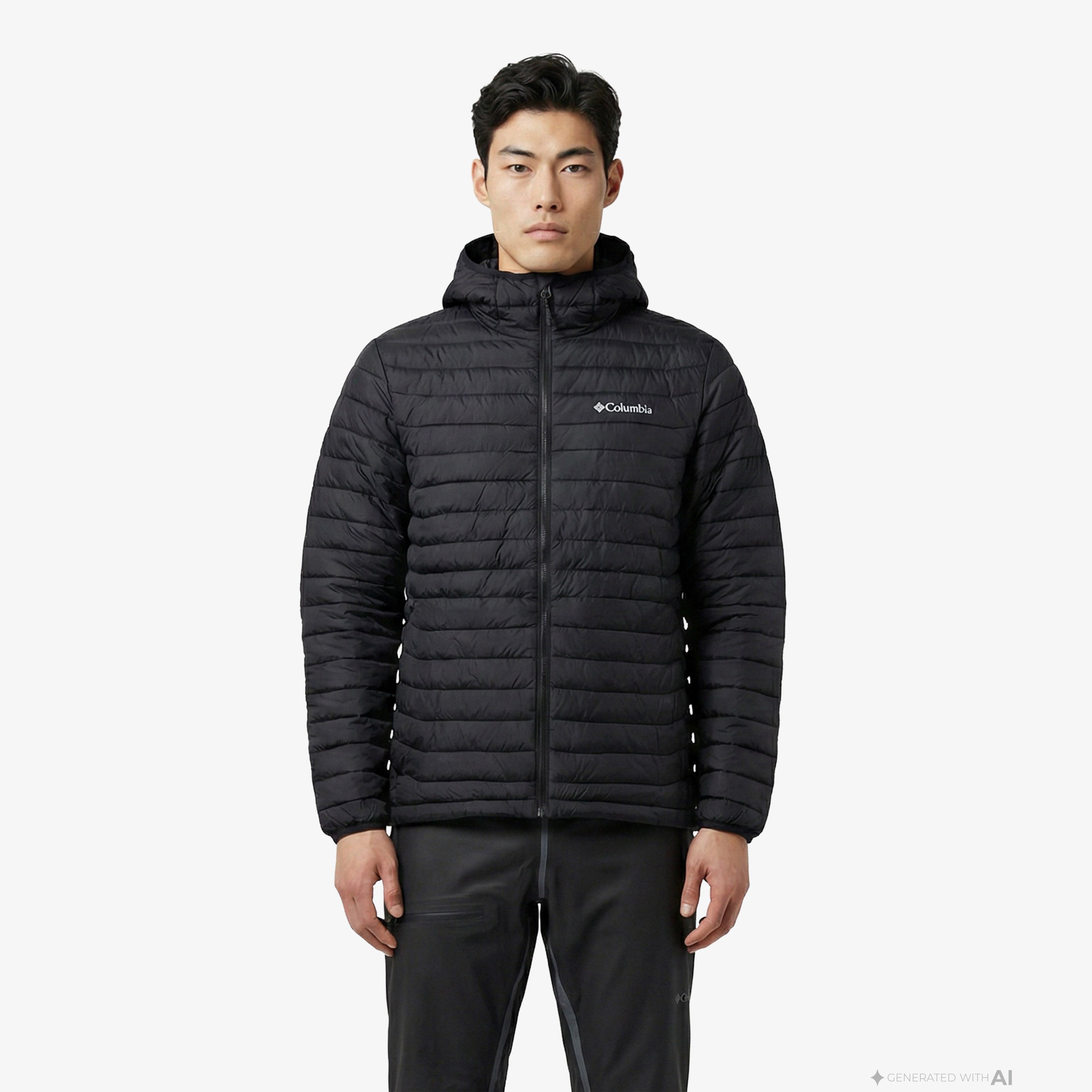 Columbia Powder Pass Hooded Erkek Siyah Mont