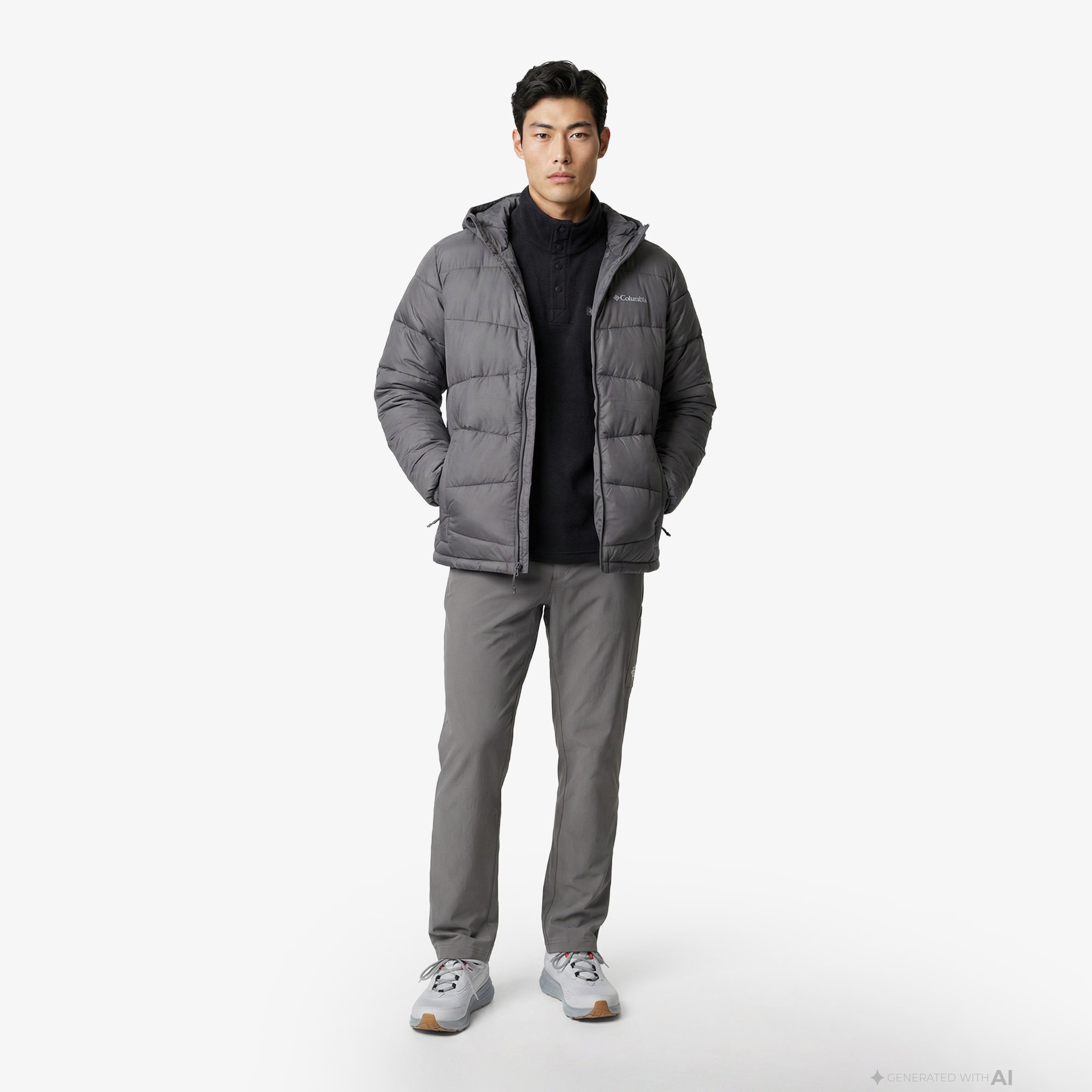 Columbia Fivemile Butte II Hooded Erkek Gri Mont