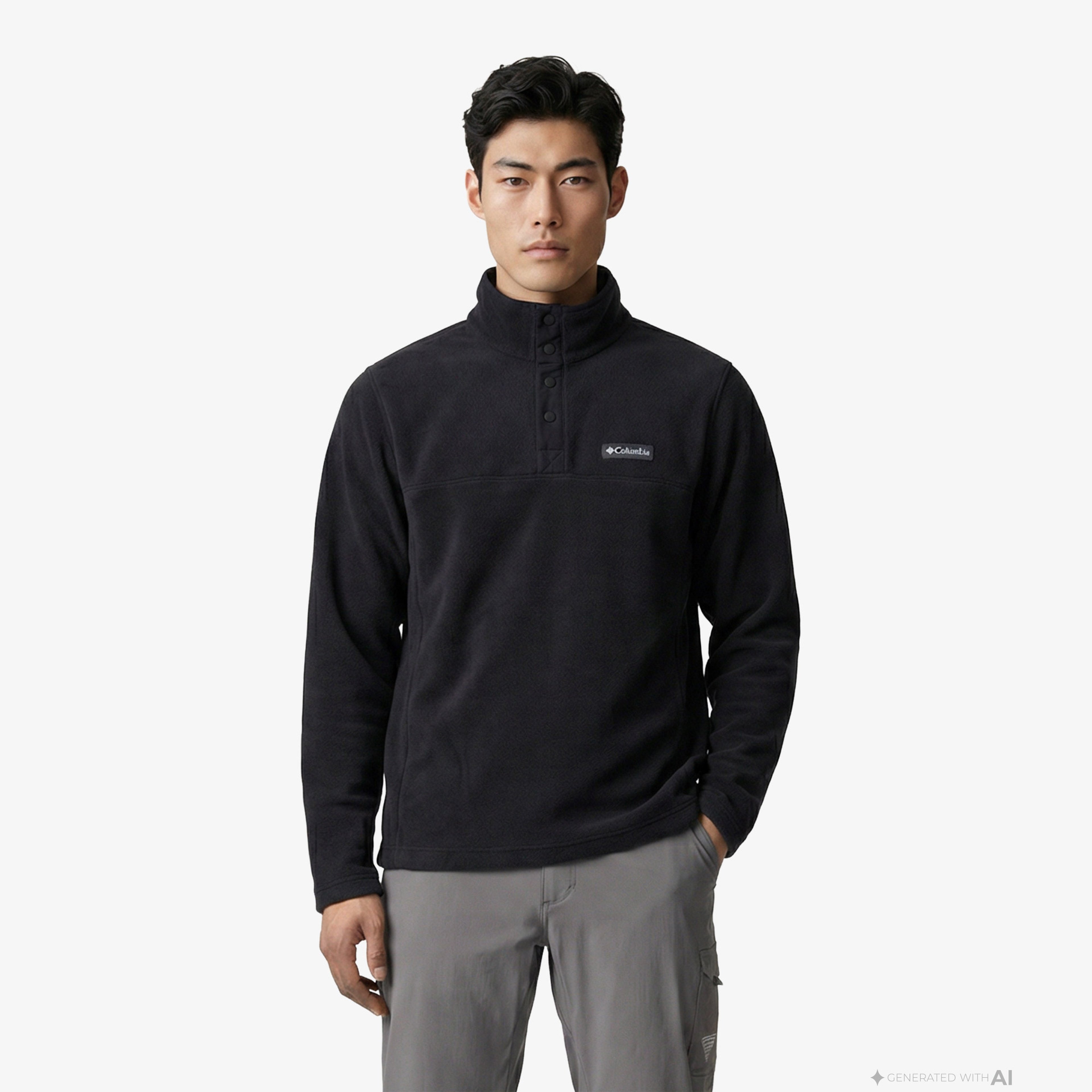 Columbia Steens Mountain Half Snap II Erkek Siyah Polar Ceket