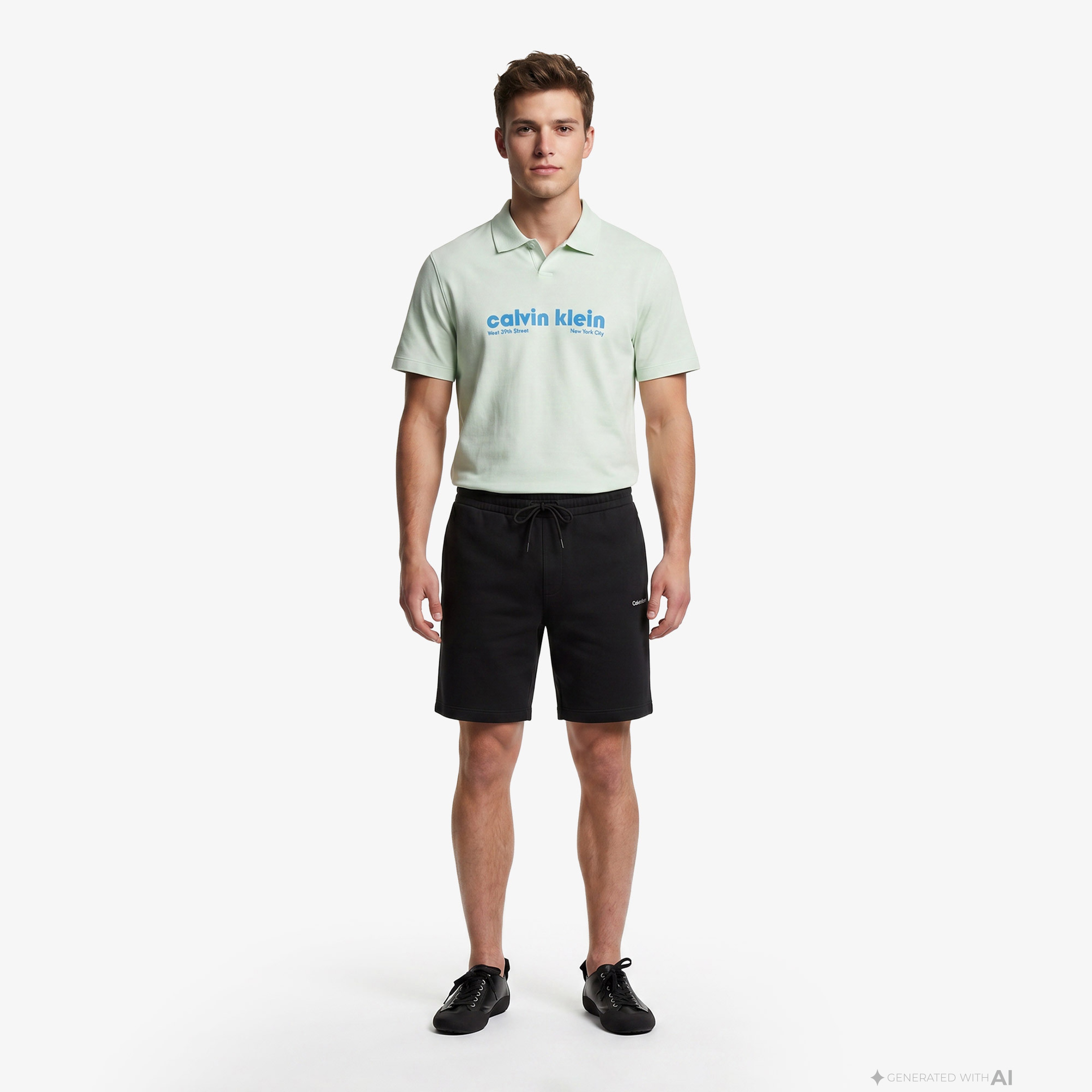 Calvin Klein Premium Terry Relaxed Erkek Su Yeşili Polo